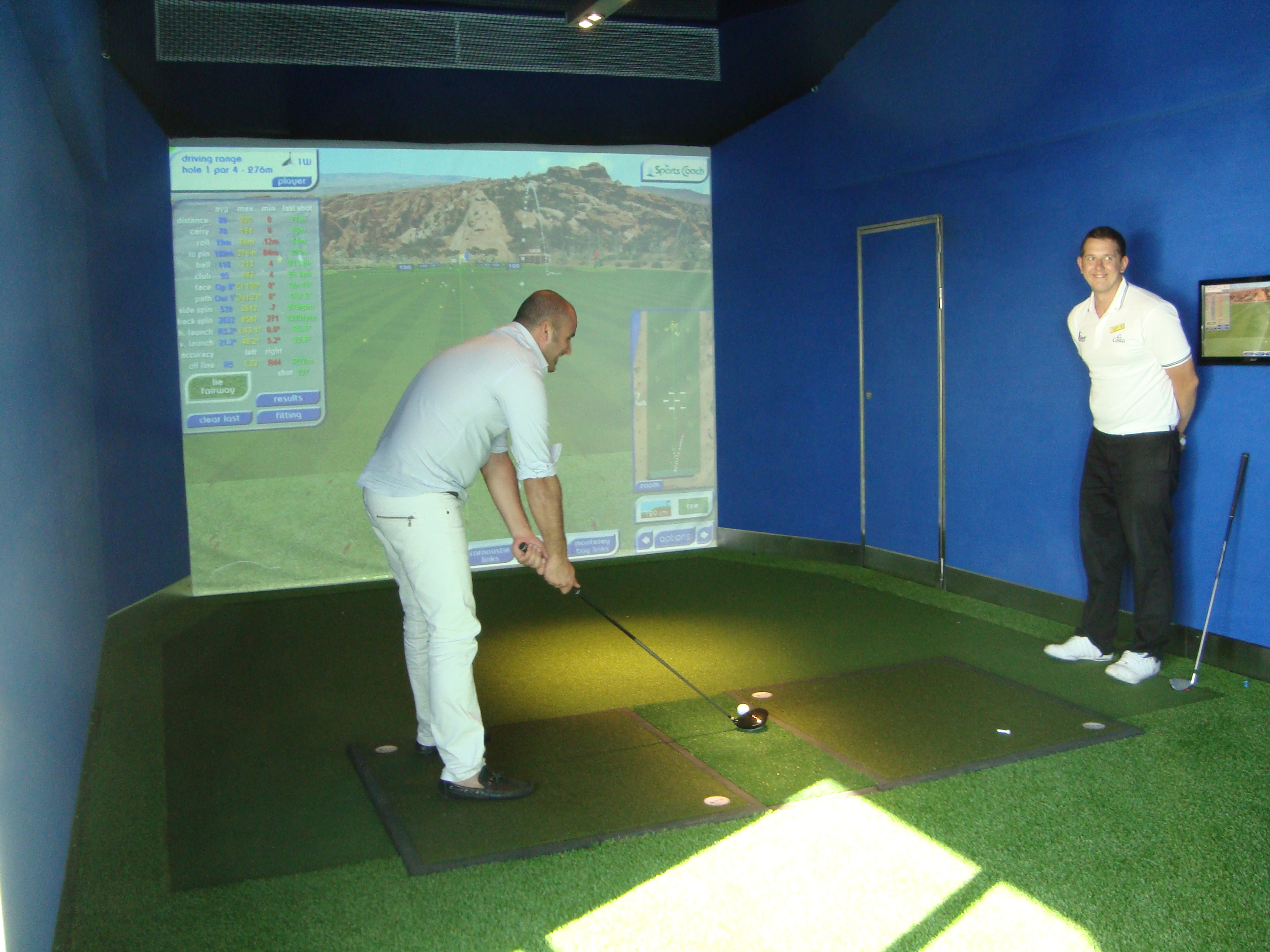 Cruise ship golf driving range simulator