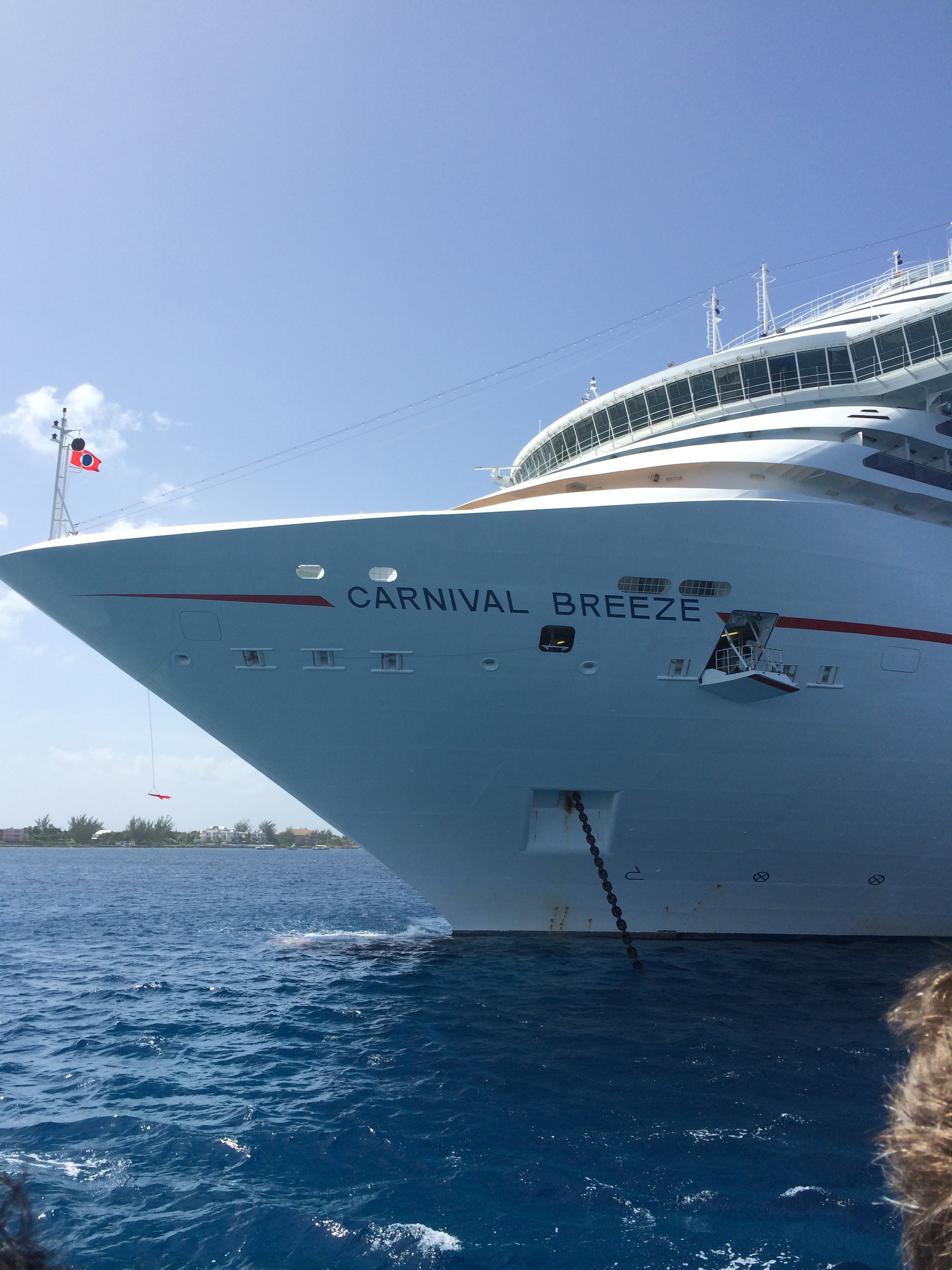 carnival cruise line breeze cruise ship bow