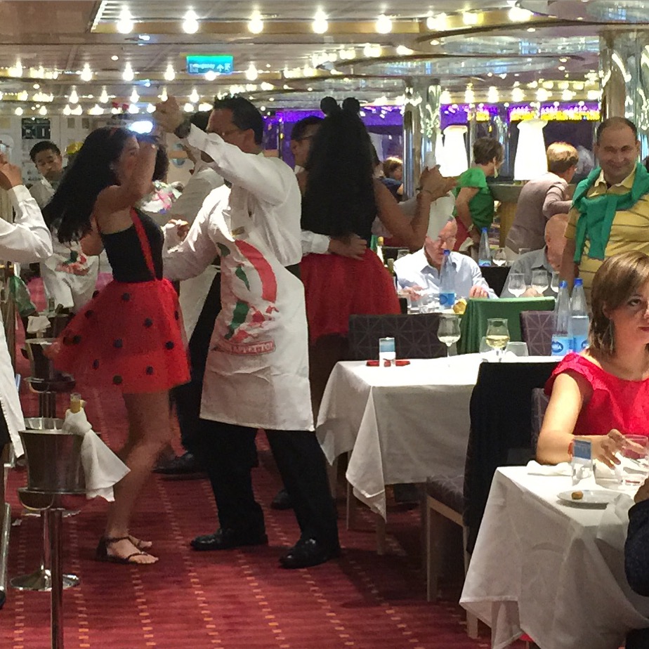Costa Cruise Diadema cruise ship dining room dancing