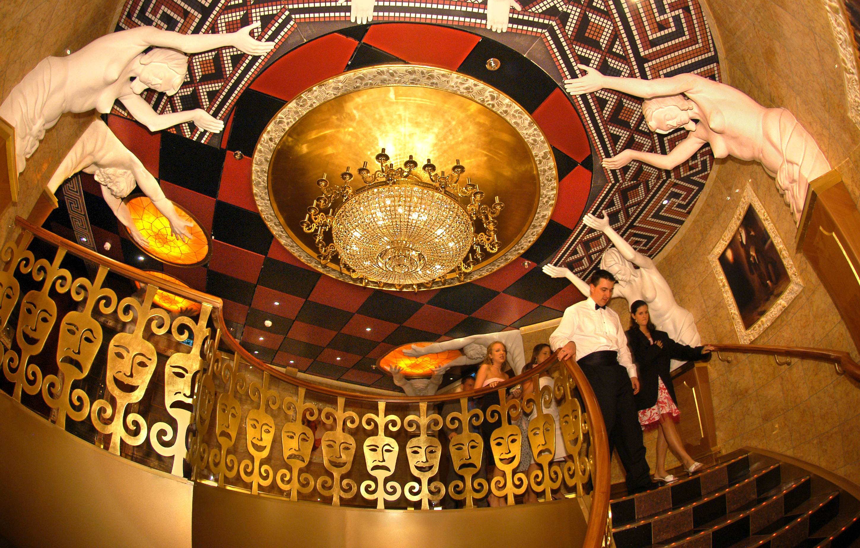carnival cruises miracle theater staircase
