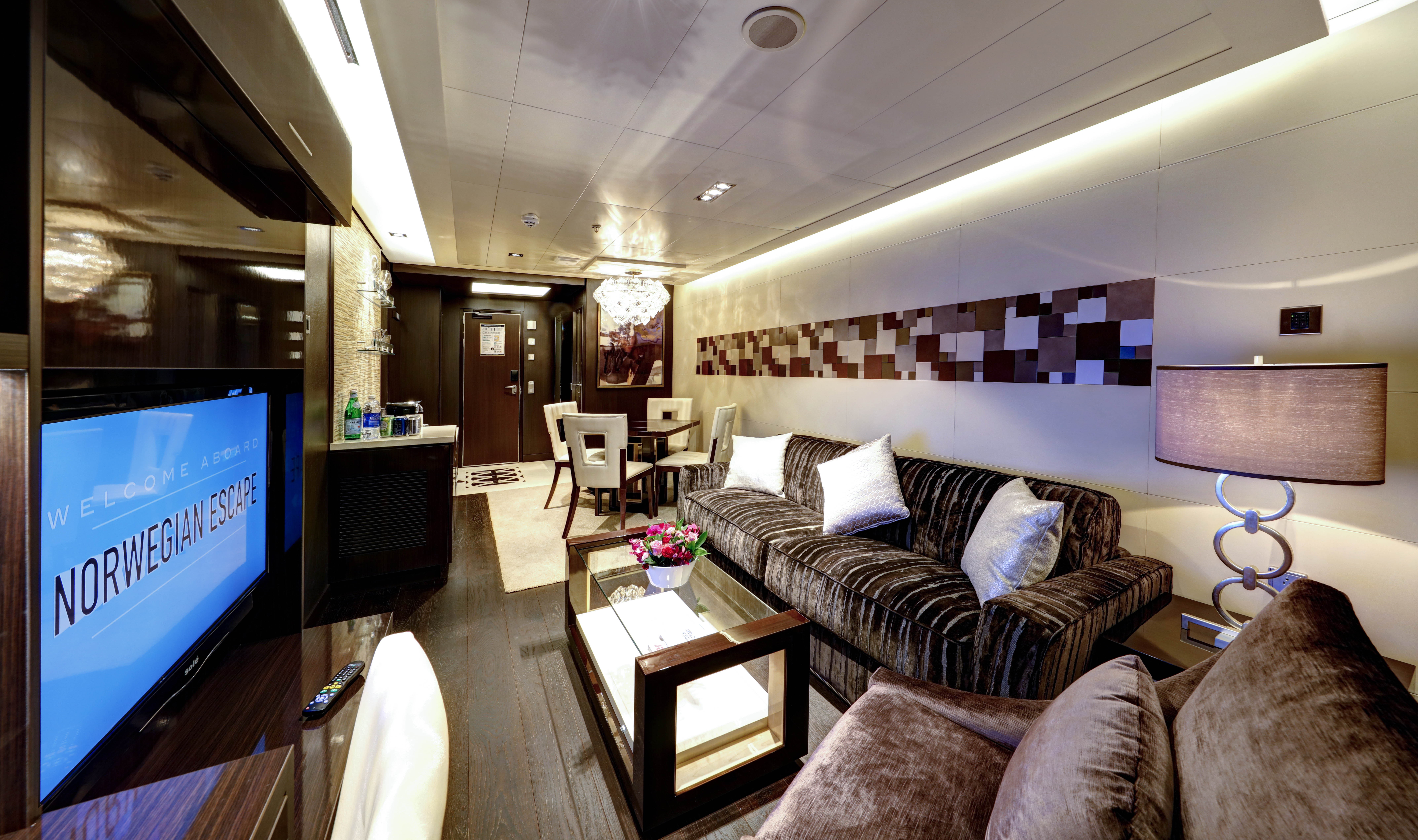Norwegian cruises escape cruise ship cabin couch