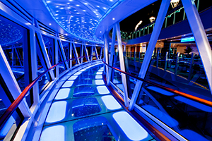Princess Cruises Regal Princess glass walk night time