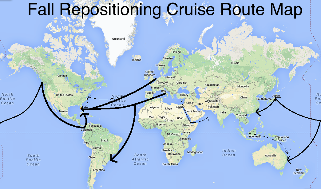 repositioning cruises map