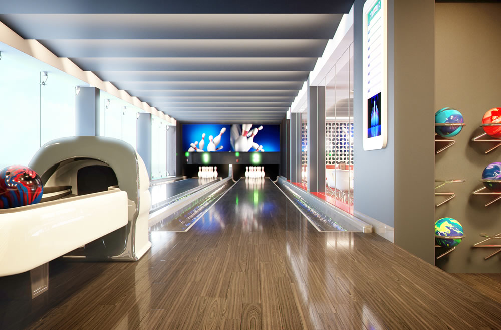 msc meraviglia cruise ship bowling alley