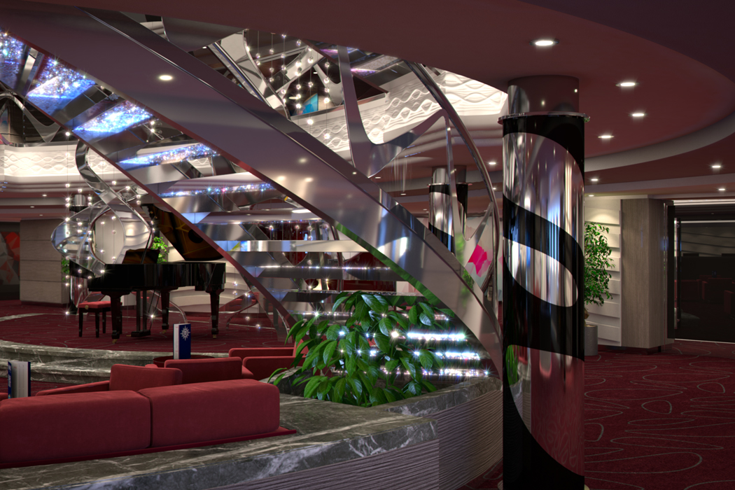 msc meraviglia cruise ship staircase