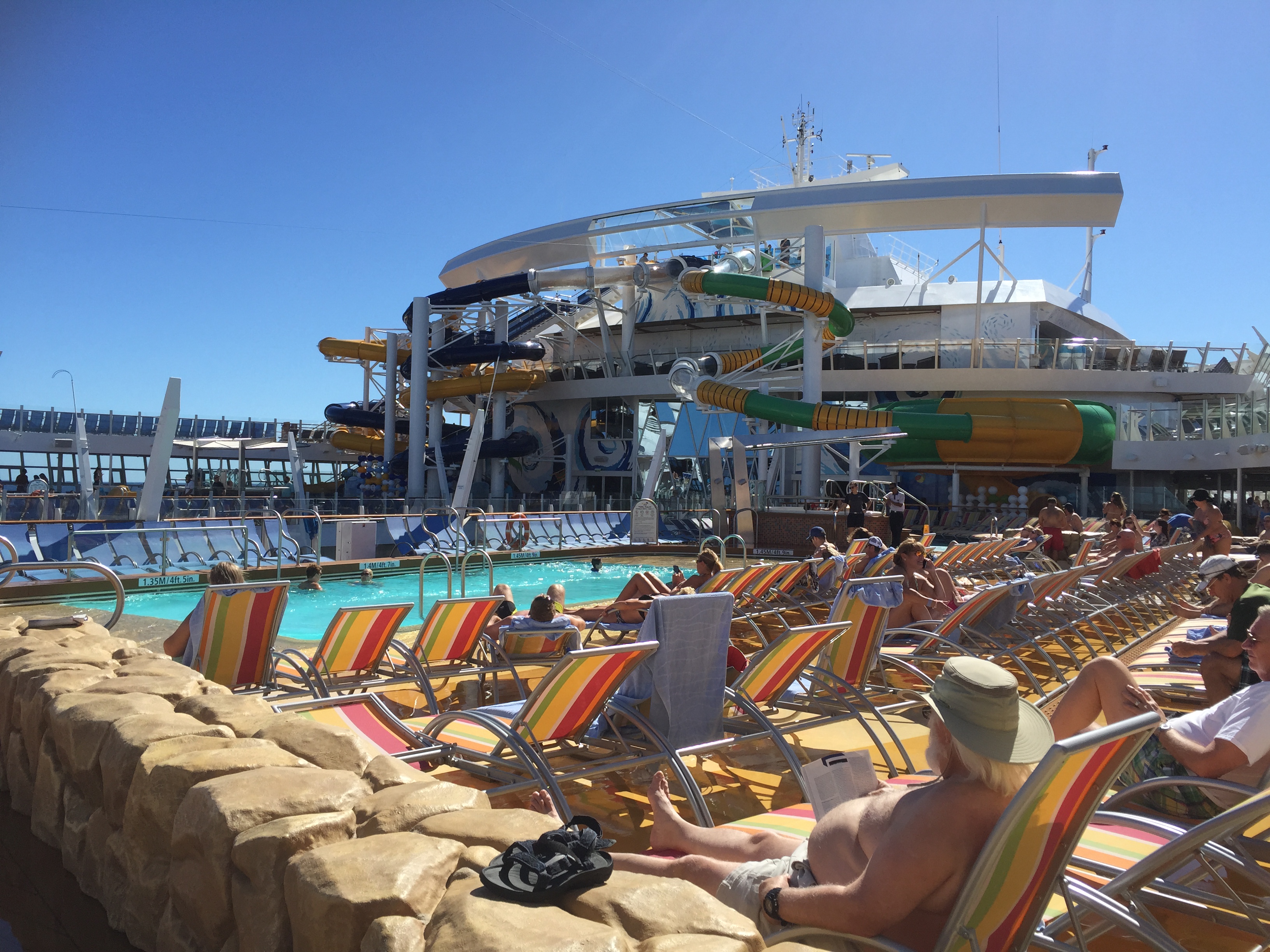 Royal Caribbean Cruises Harmony of the Seas cruise ship pool loungers