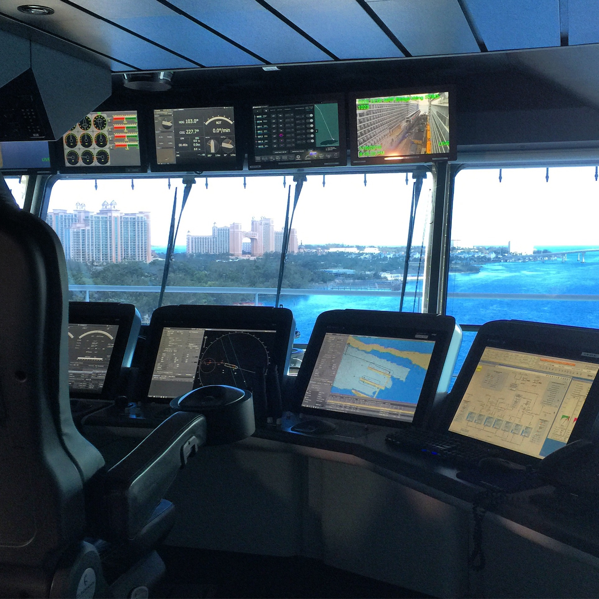 Royal Caribbean Cruises Harmony of the Seas cruise ship bridge tour