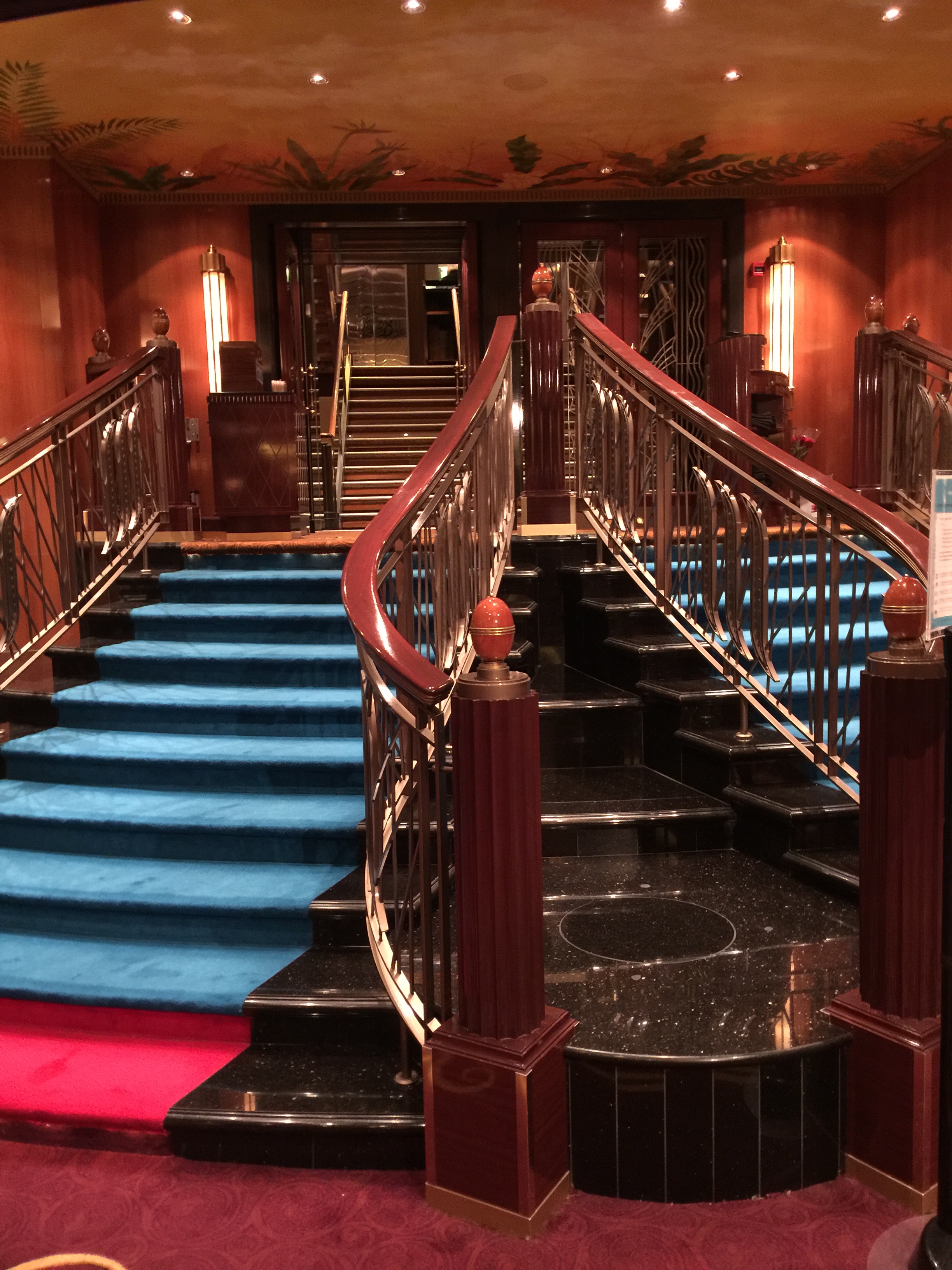 Norwegian cruises Jade cruise ship Norway dining room staircase