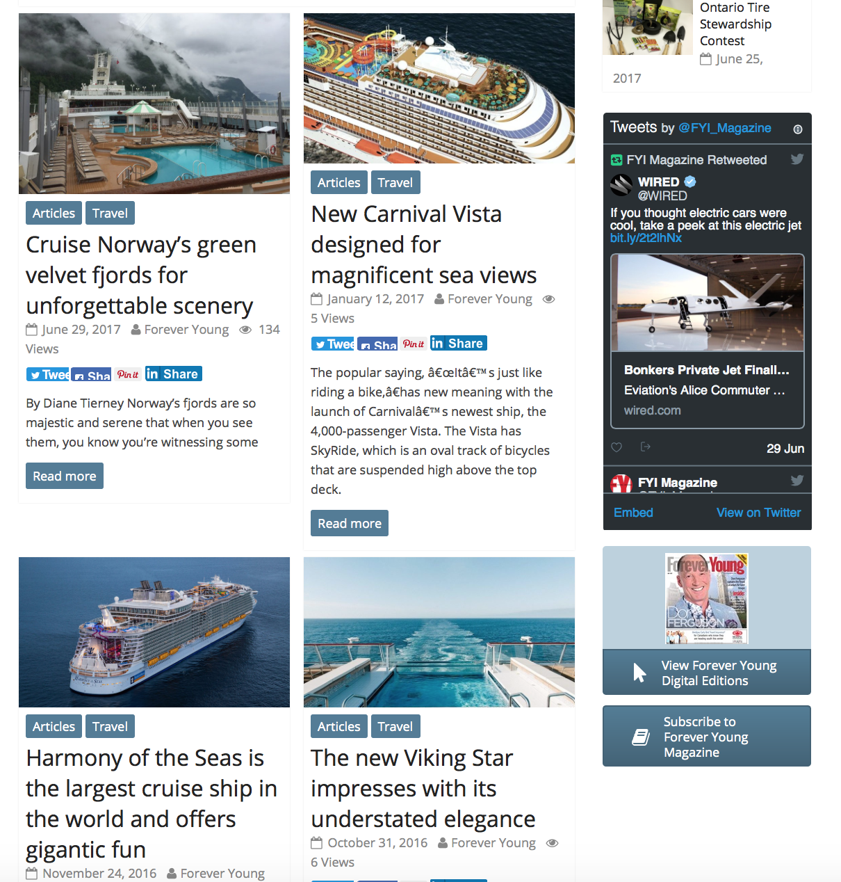 Cruiseguru’s cruise ship reviews in Forever Young News