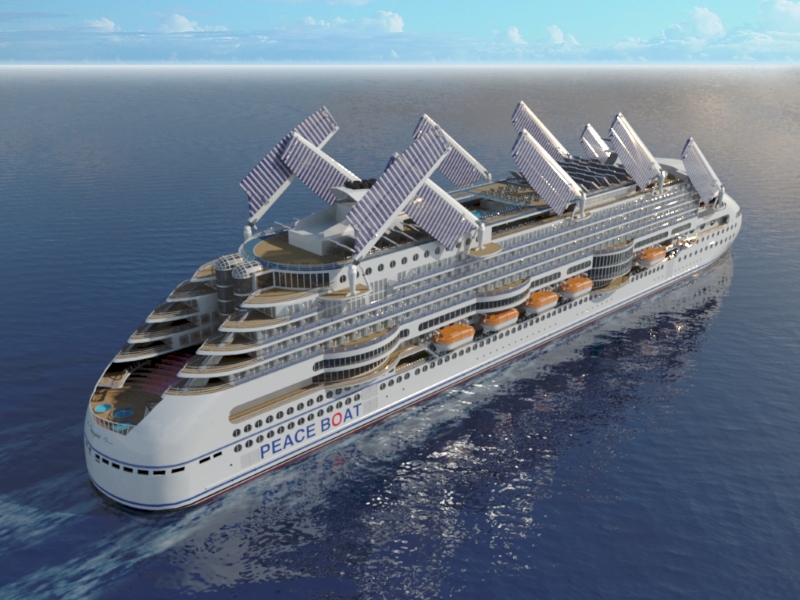 Peaceboat Ecoship cruises sails