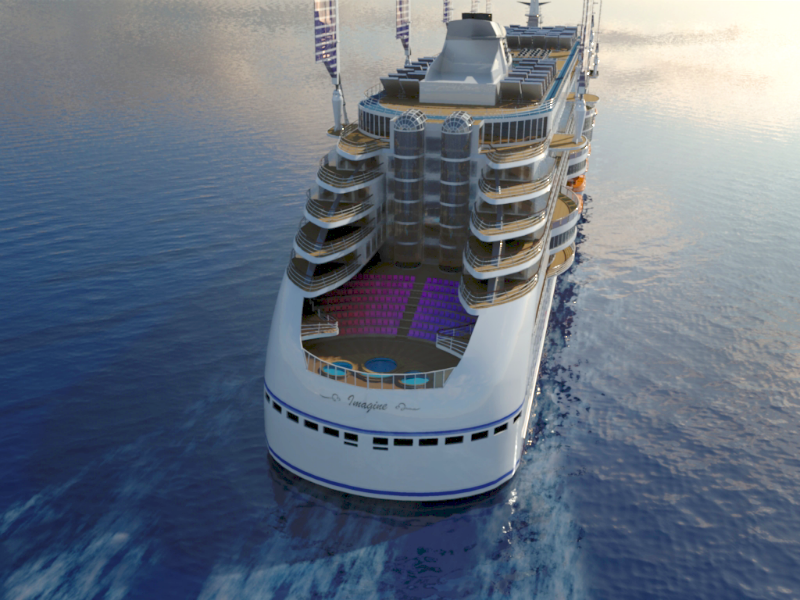 Peaceboat Ecoship cruises aft