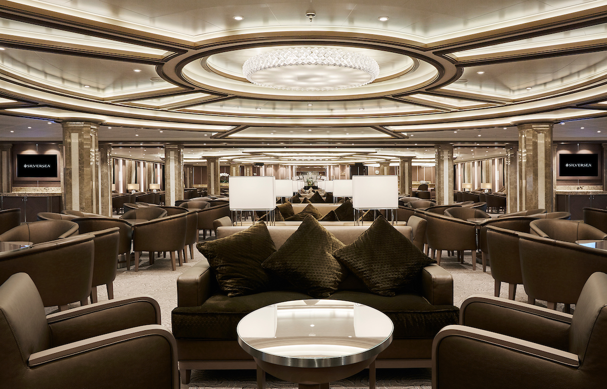 Silversea cruises silver muse cruise ship lobby reception