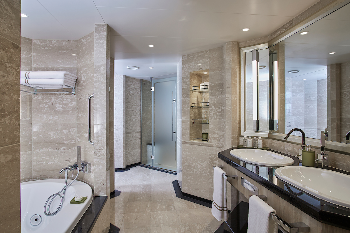 Silversea cruises silver muse cruise ship suite bathroom
