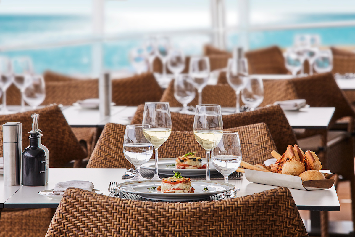 Silversea cruises silver muse cruise ship pool deck dining