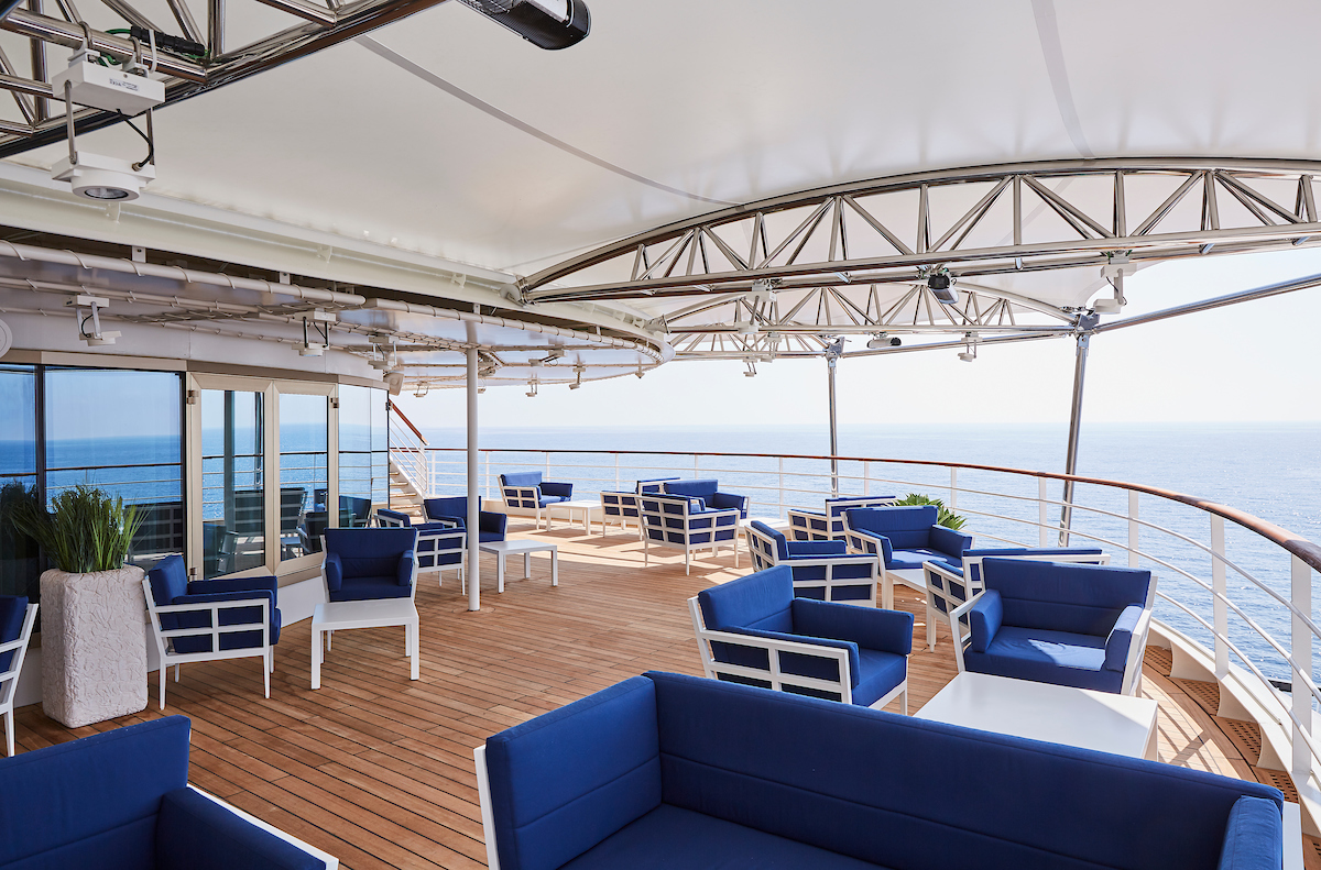 Silversea cruises silver muse cruise ship pool deck