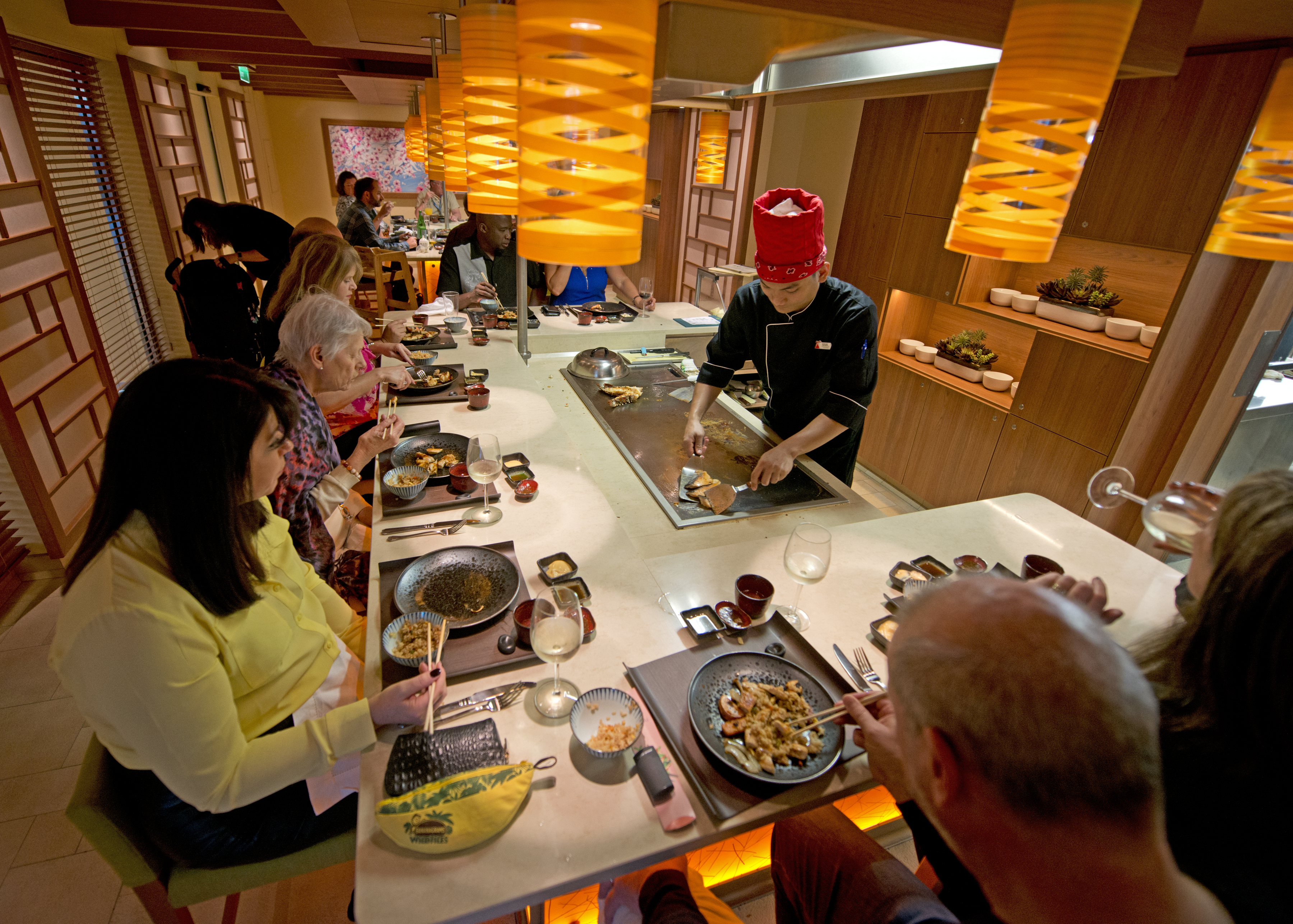Carnival cruises Horizon cruise ship Bonsai teppanyaki tables