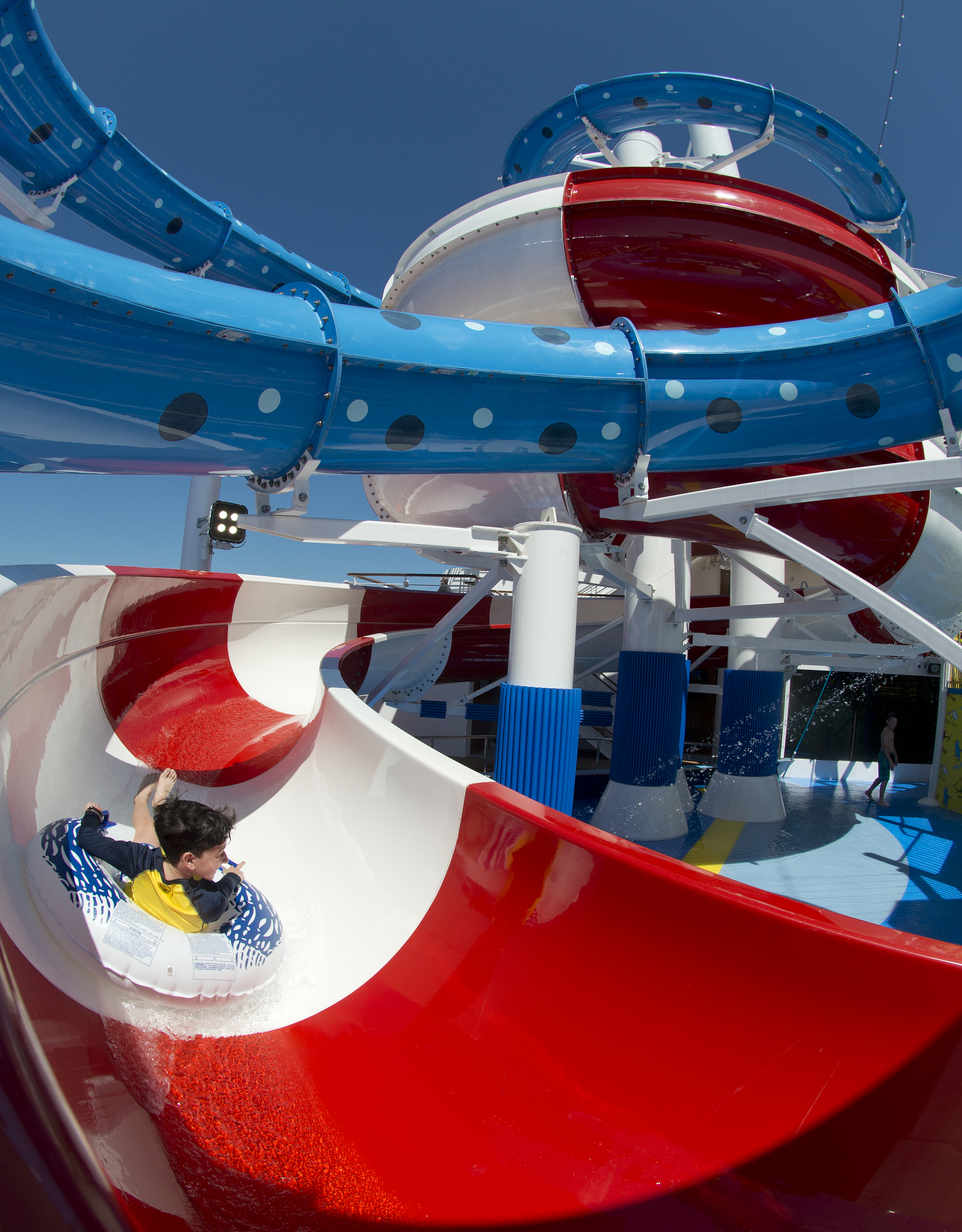 Carnival cruises Horizon cruise ship slide with child