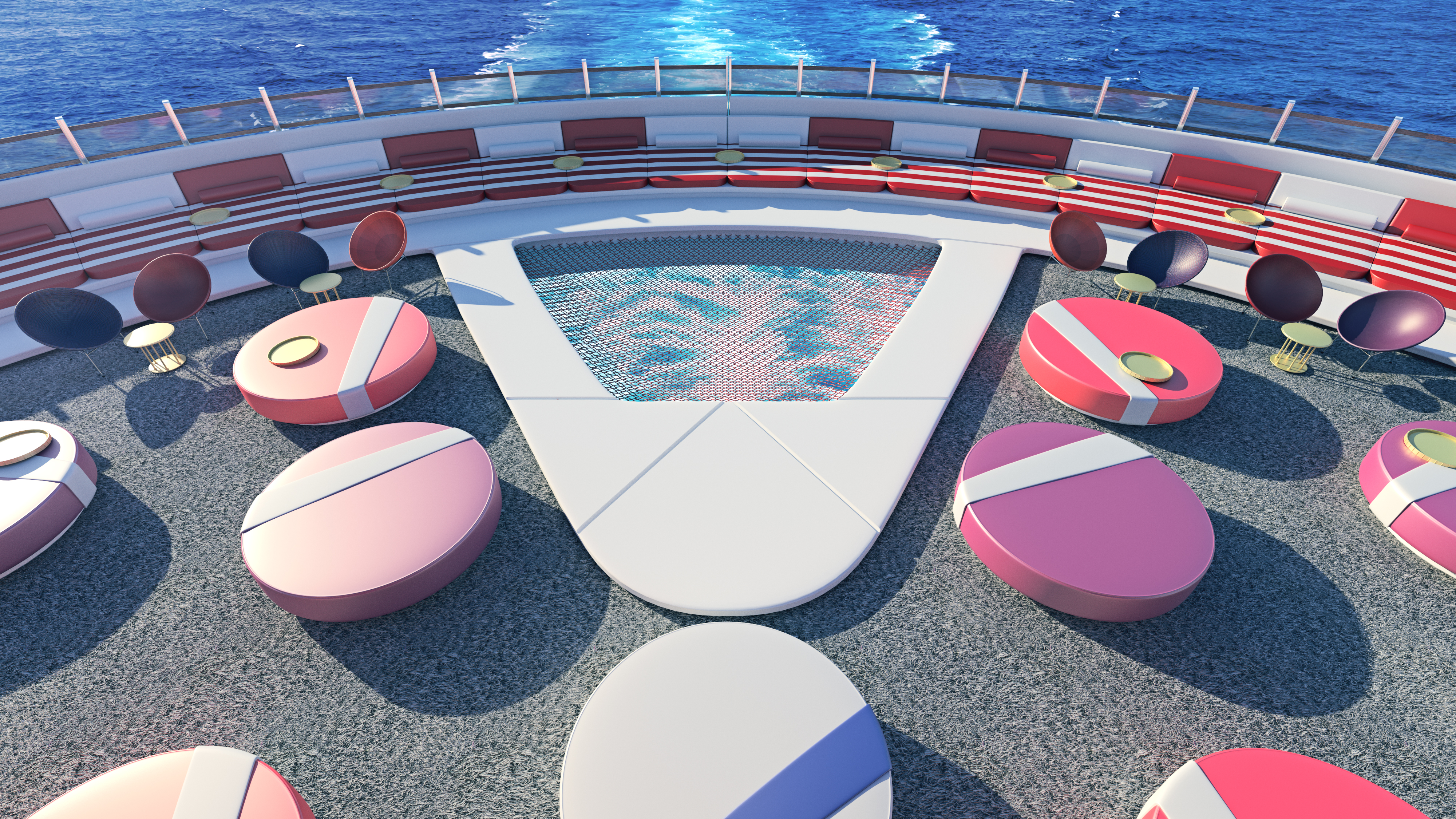 Virgin Voyagers Scarlet Lady athletic club catamaran