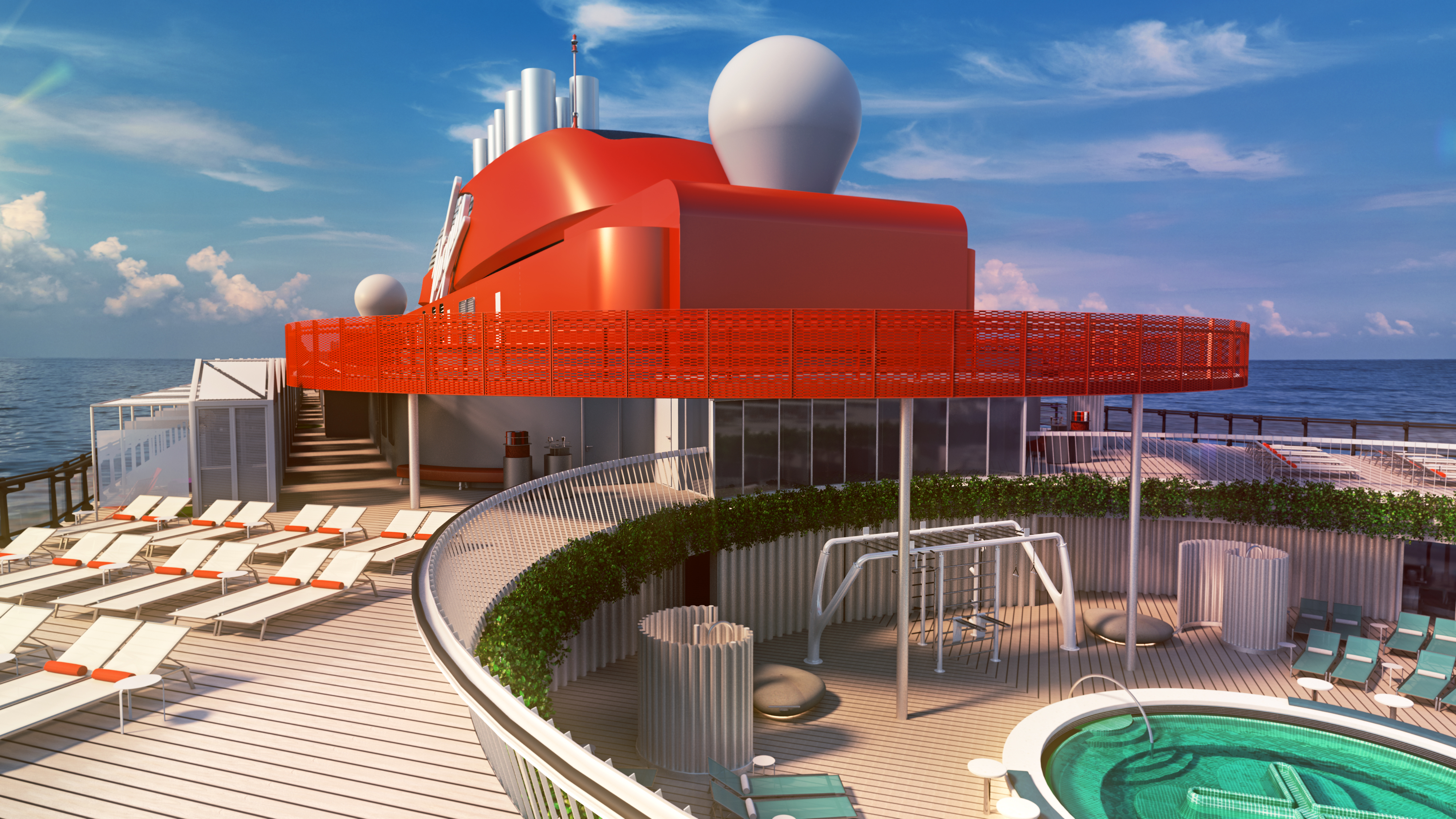Virgin voyage cruises scarlet lady pool