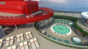 Virgin voyage cruises scarlet lady top deck