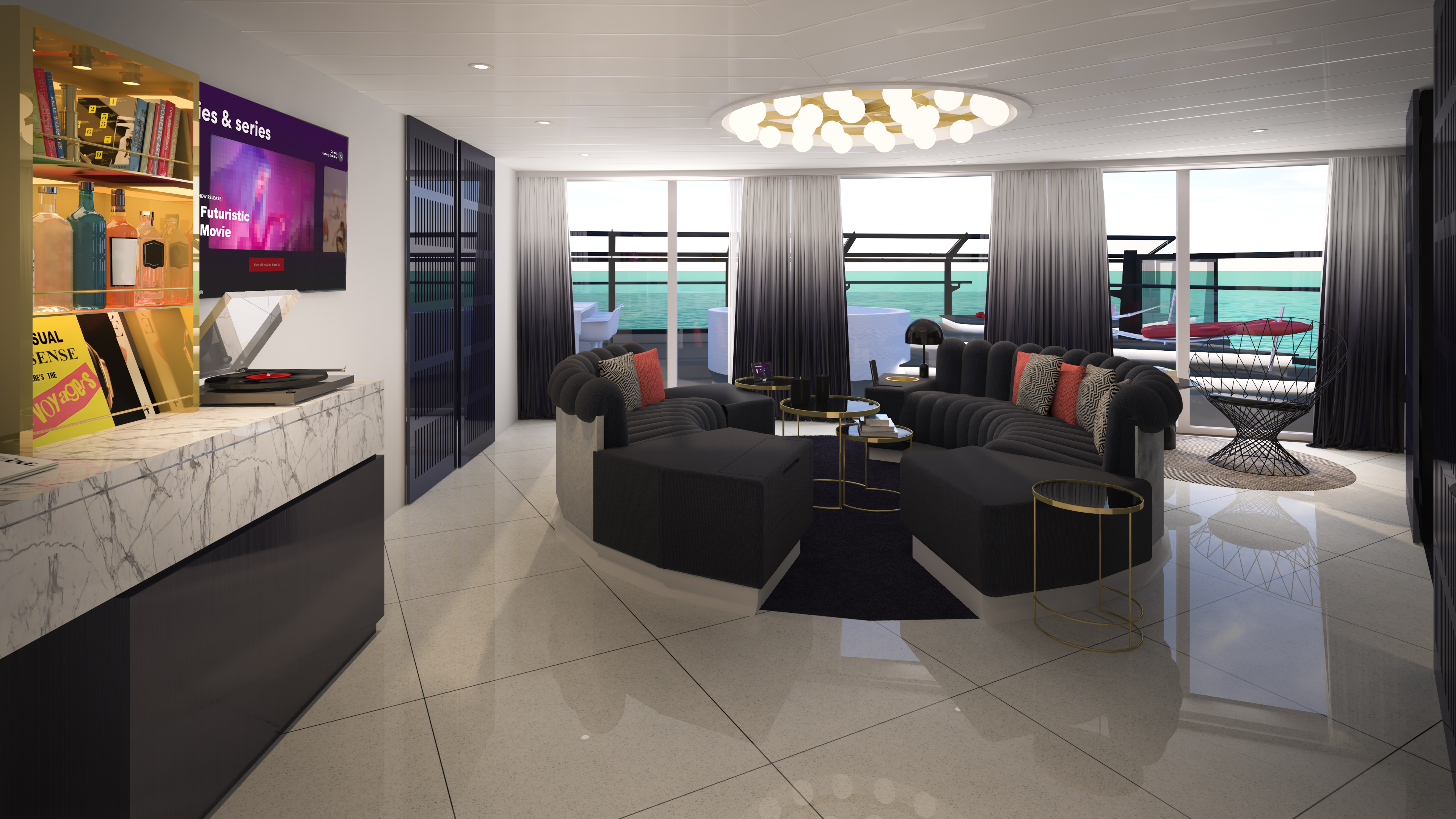 Virgin Voyages suite daytime
