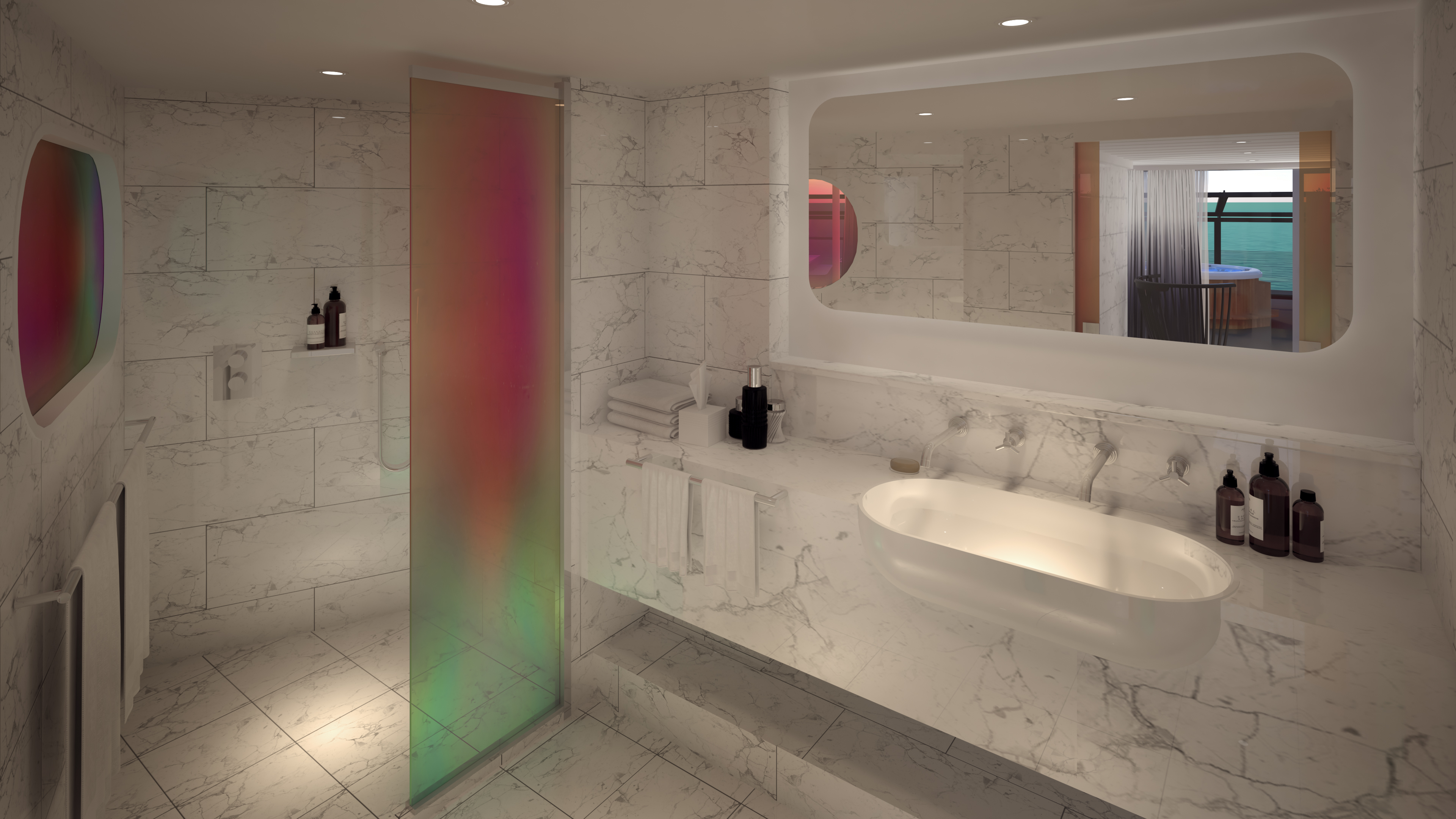 Virgin Voyages peek a boo shower