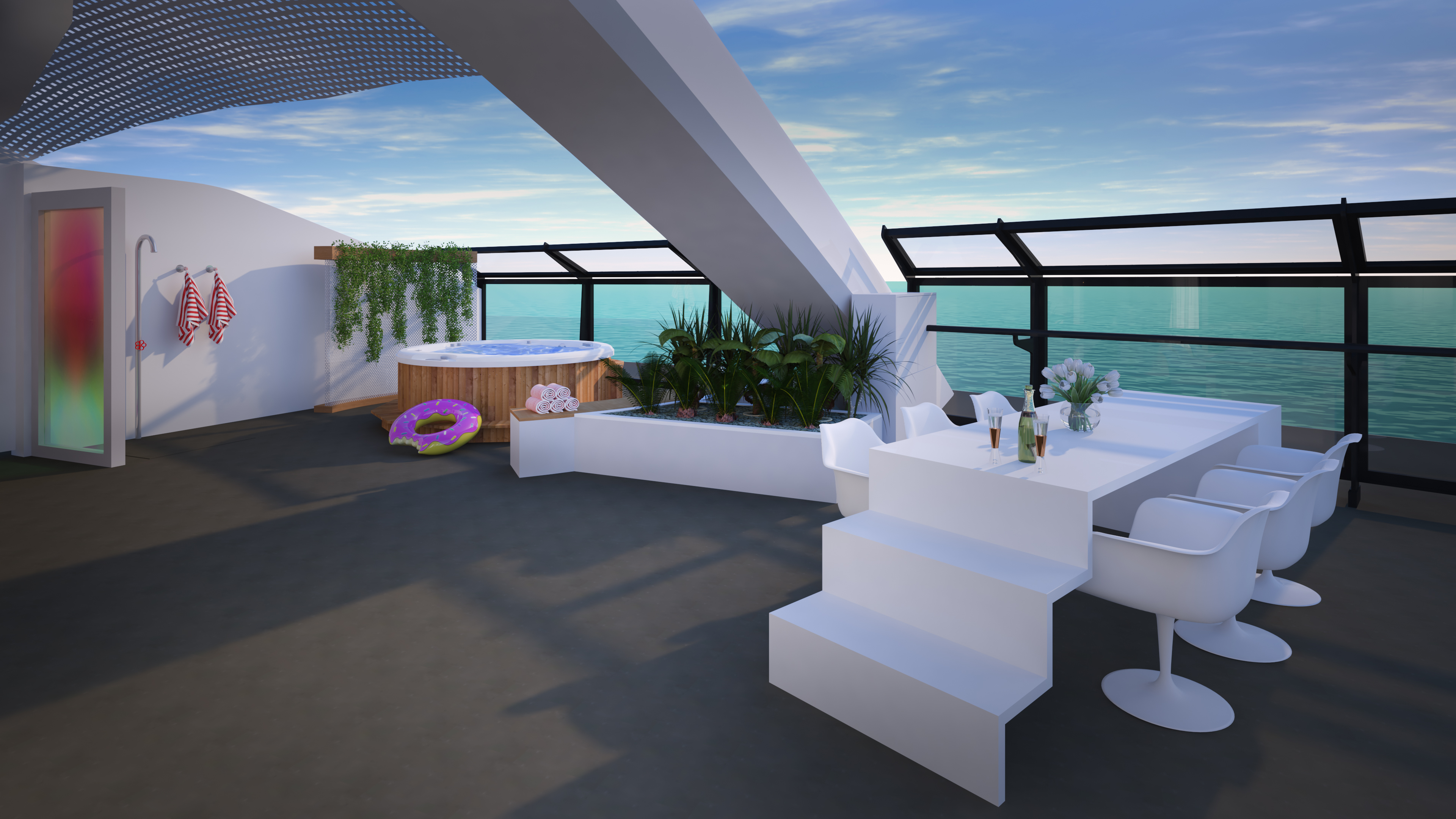 Virgin Voyages suite terrace