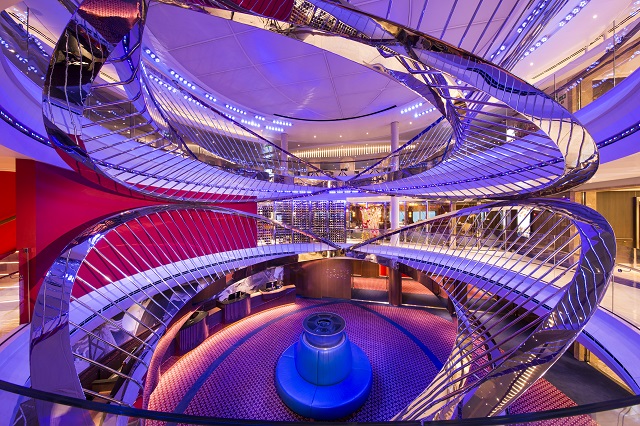 Holland America Nieuw Statendam cruise ship silver artwork atrium