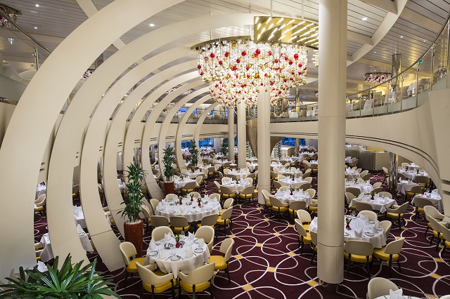 holland America Nieuw Statendam dining room view from stairs
