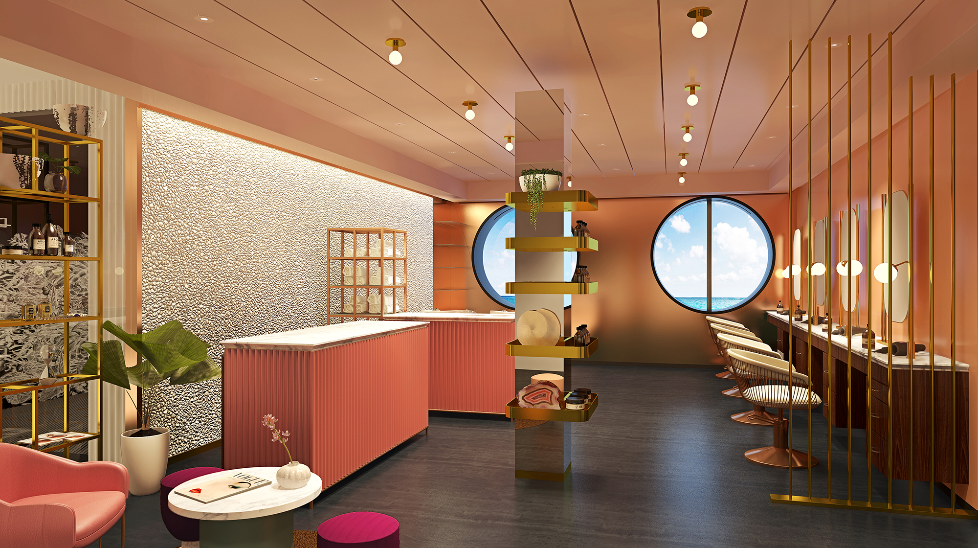 Virgin voyage cruises scarlet lady salon