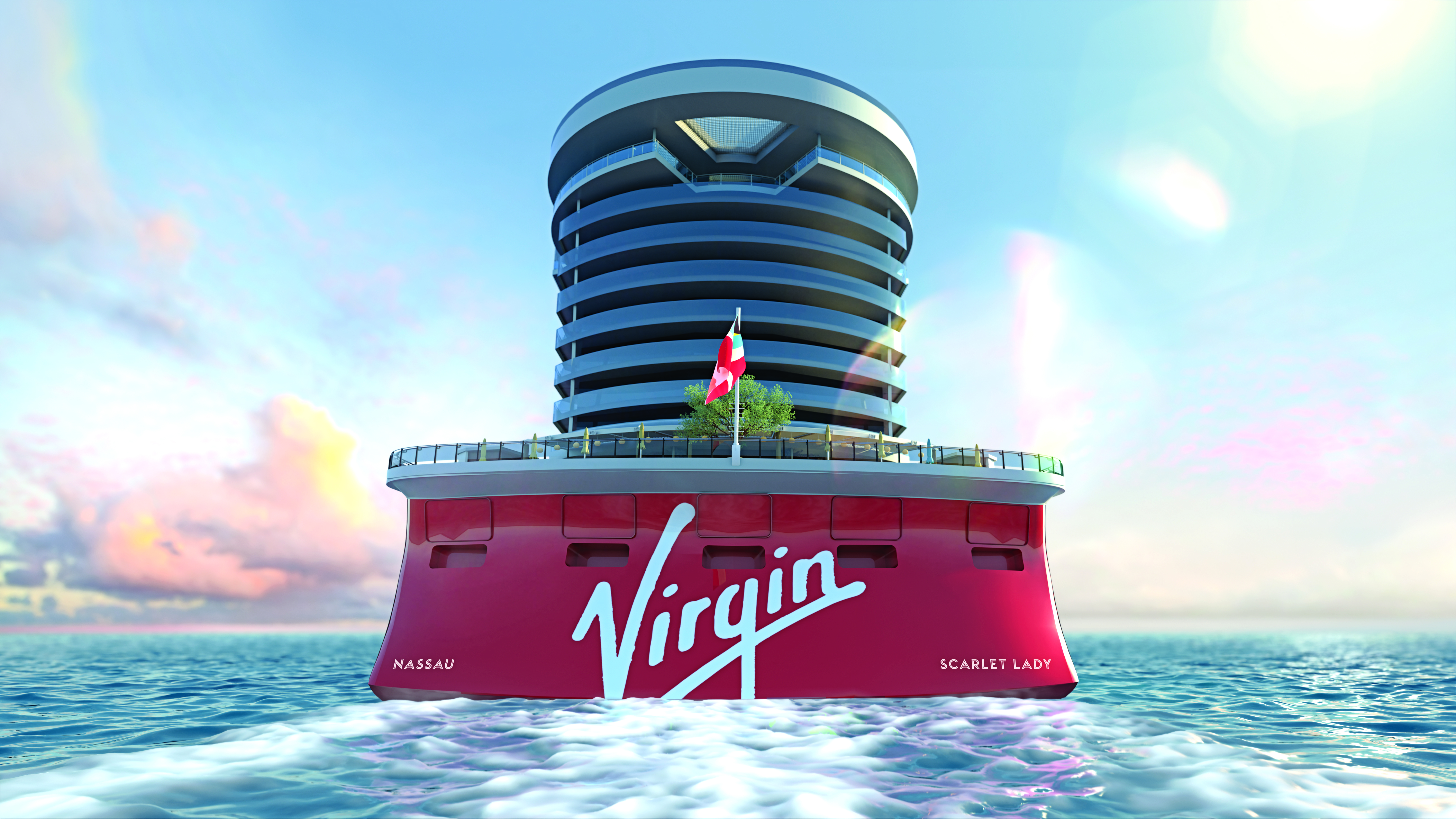 Virgin Voyagers Scarlet Lady aft view