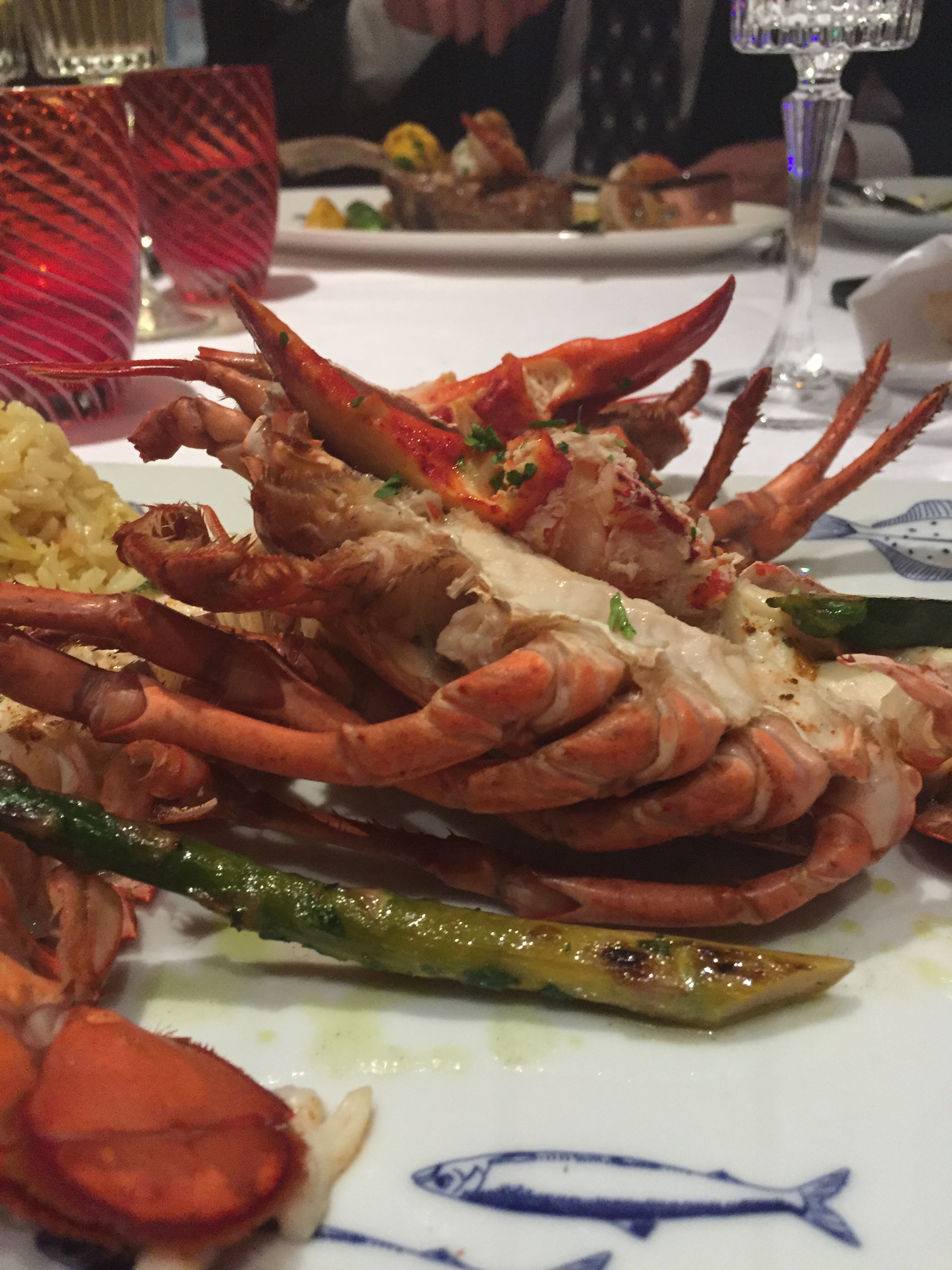 Holland America Statendam cruise ship dining room lobster dinner