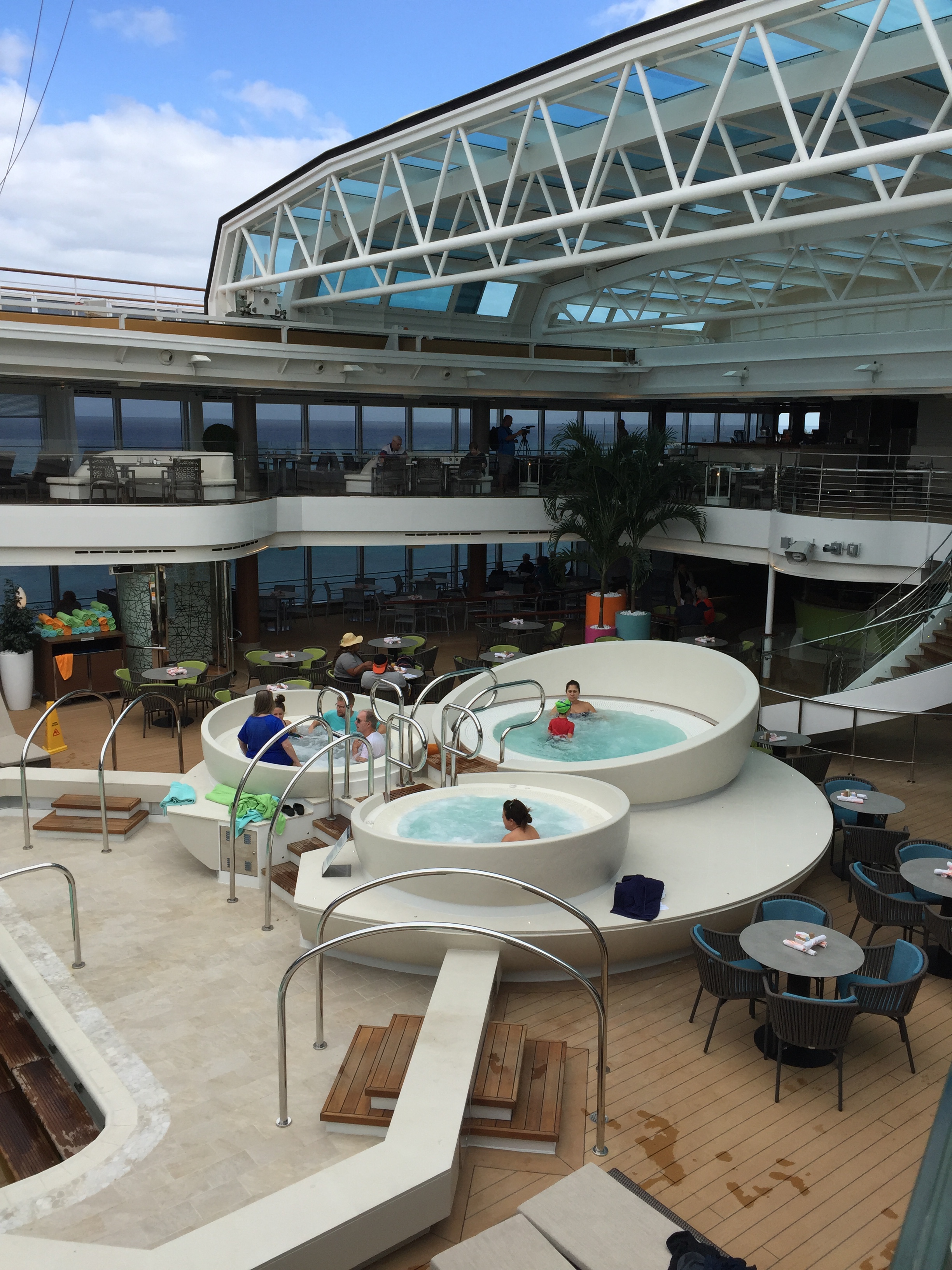 Holland America Statendam cruise ship retractable dome and hot tubs