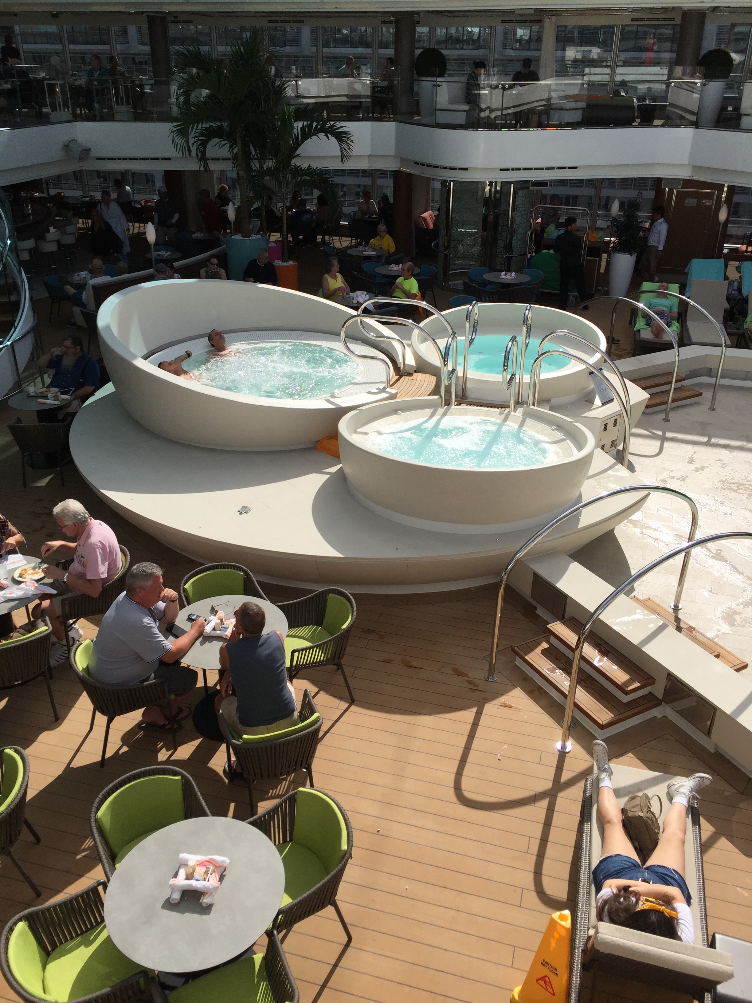 Holland America Statendam cruise ship mid ship hot tubs