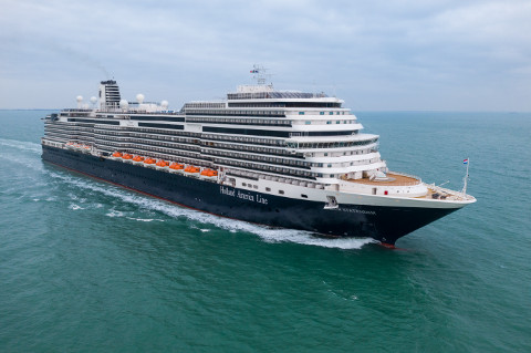 Holland America Statendam cruise ship aerial drone view