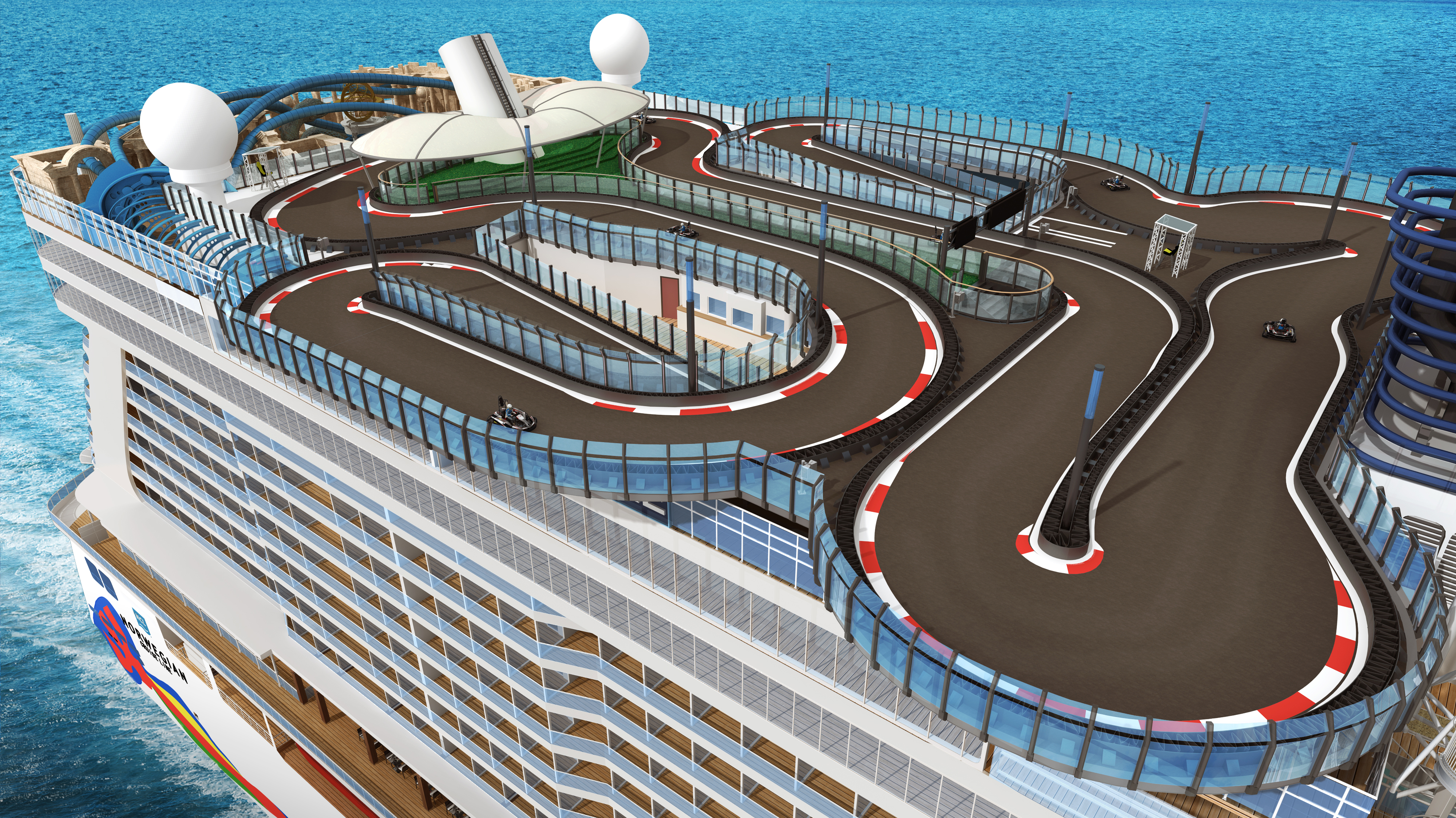norwegian cruises encore cruise ship race track