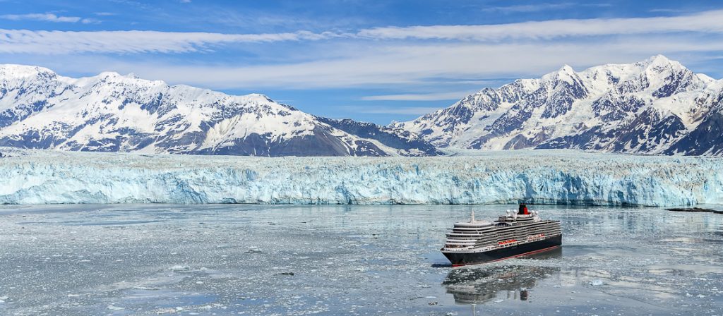 Cunard Queen Elizabeth in Hubbard Glacier