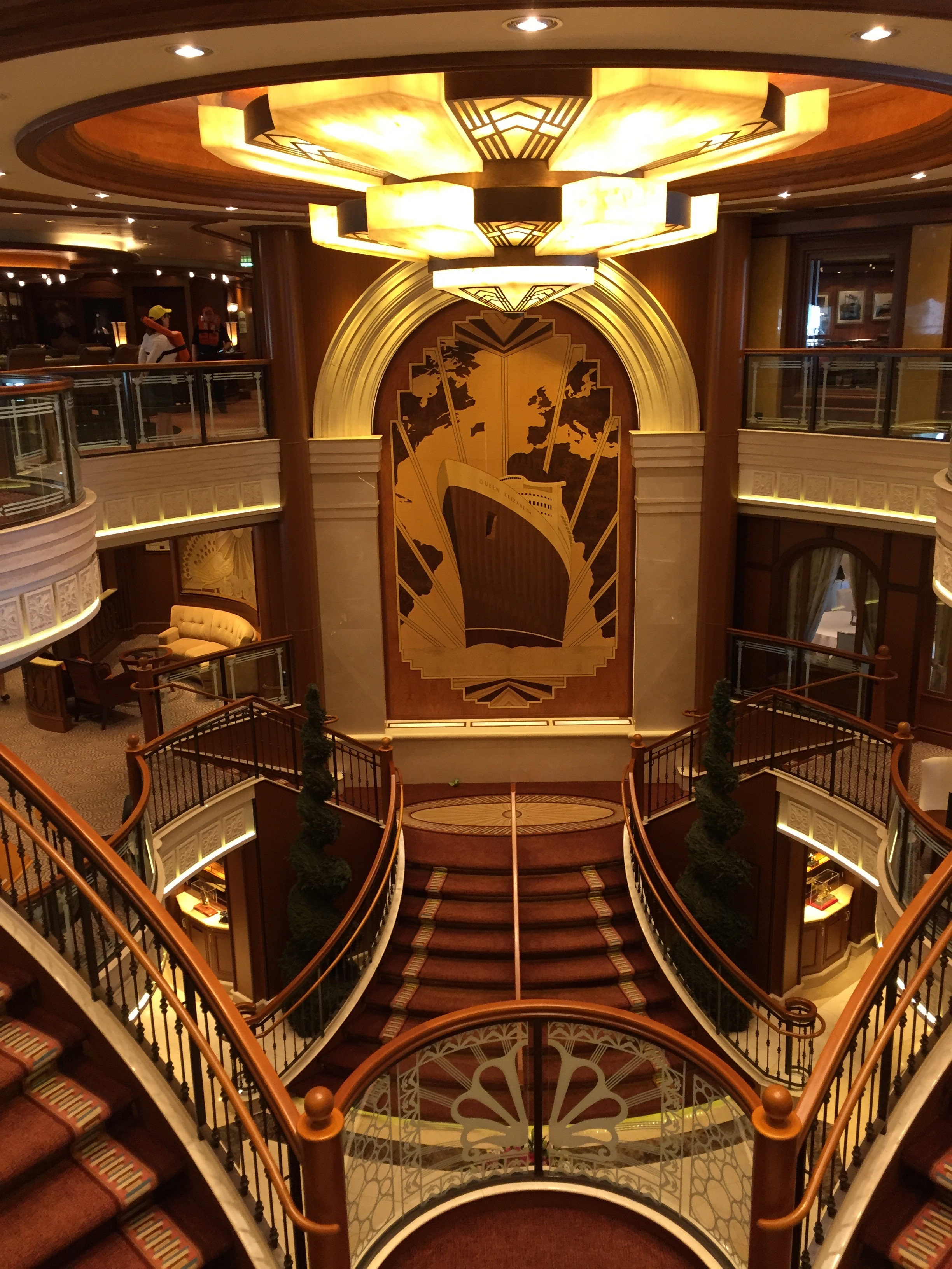 Cunard Queen Elizabeth Atrium staircase