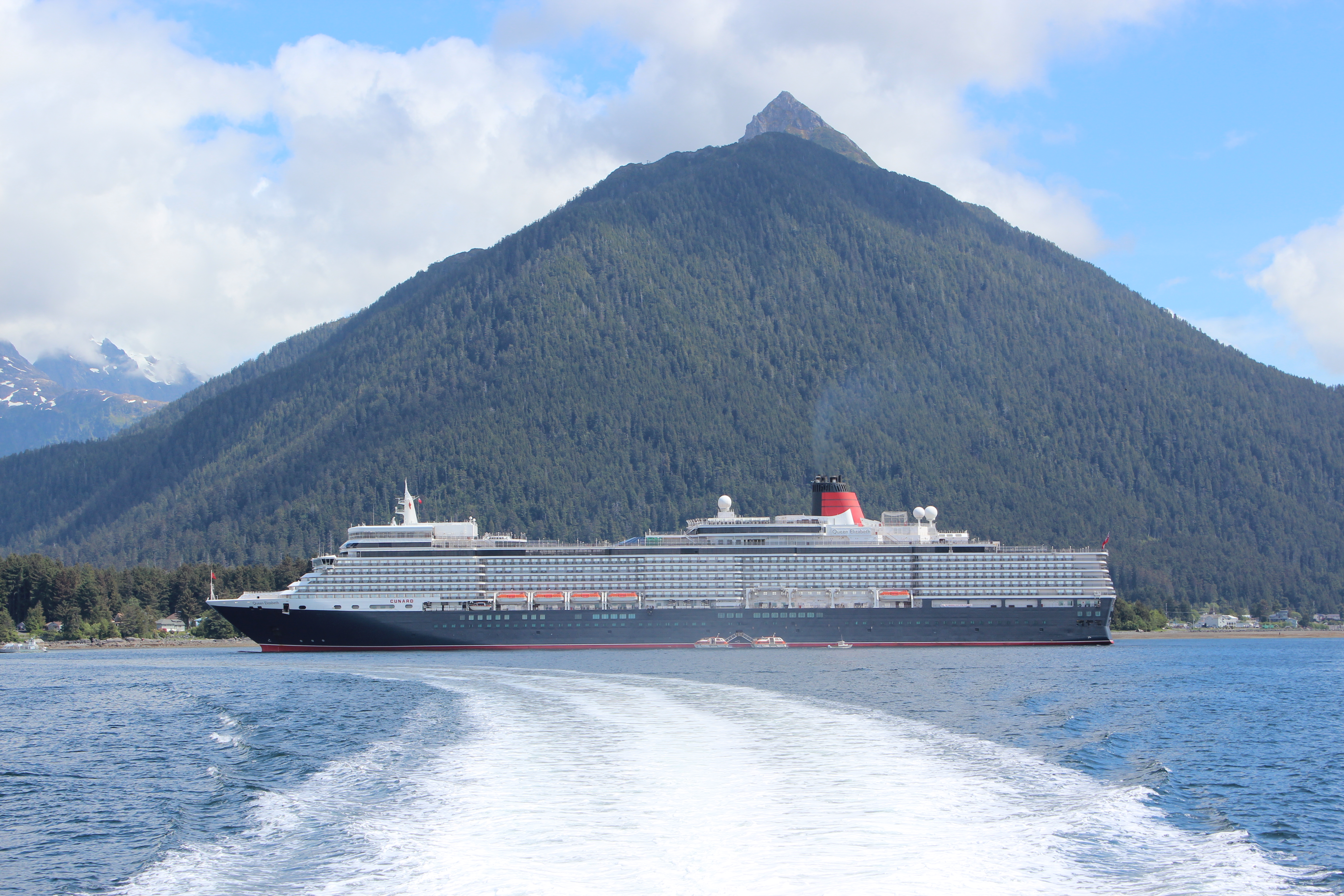 Cunard Queen Elizabeth docked in Sitka