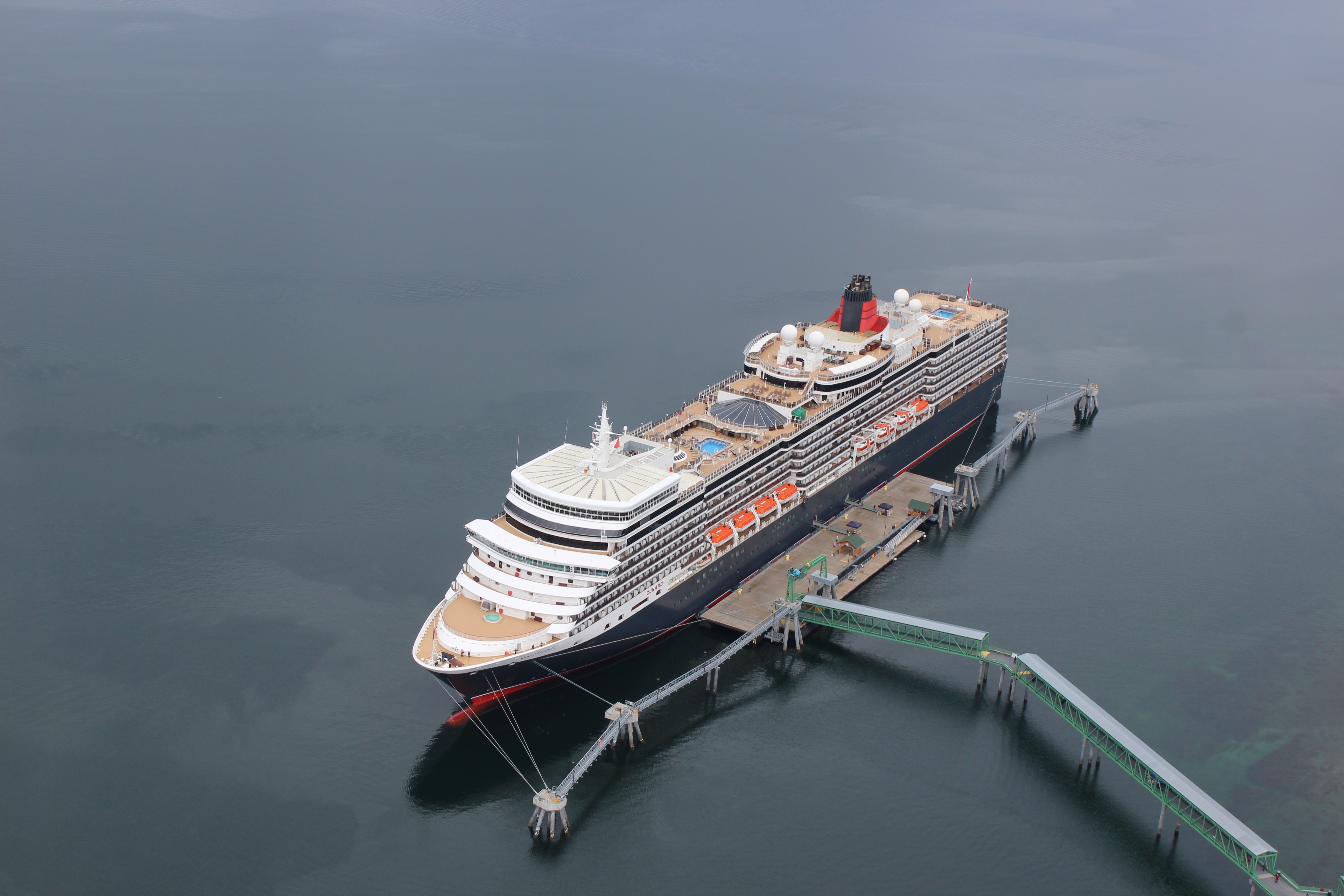 Cunard Queen Elizabeth docked in Hoonah Alaska