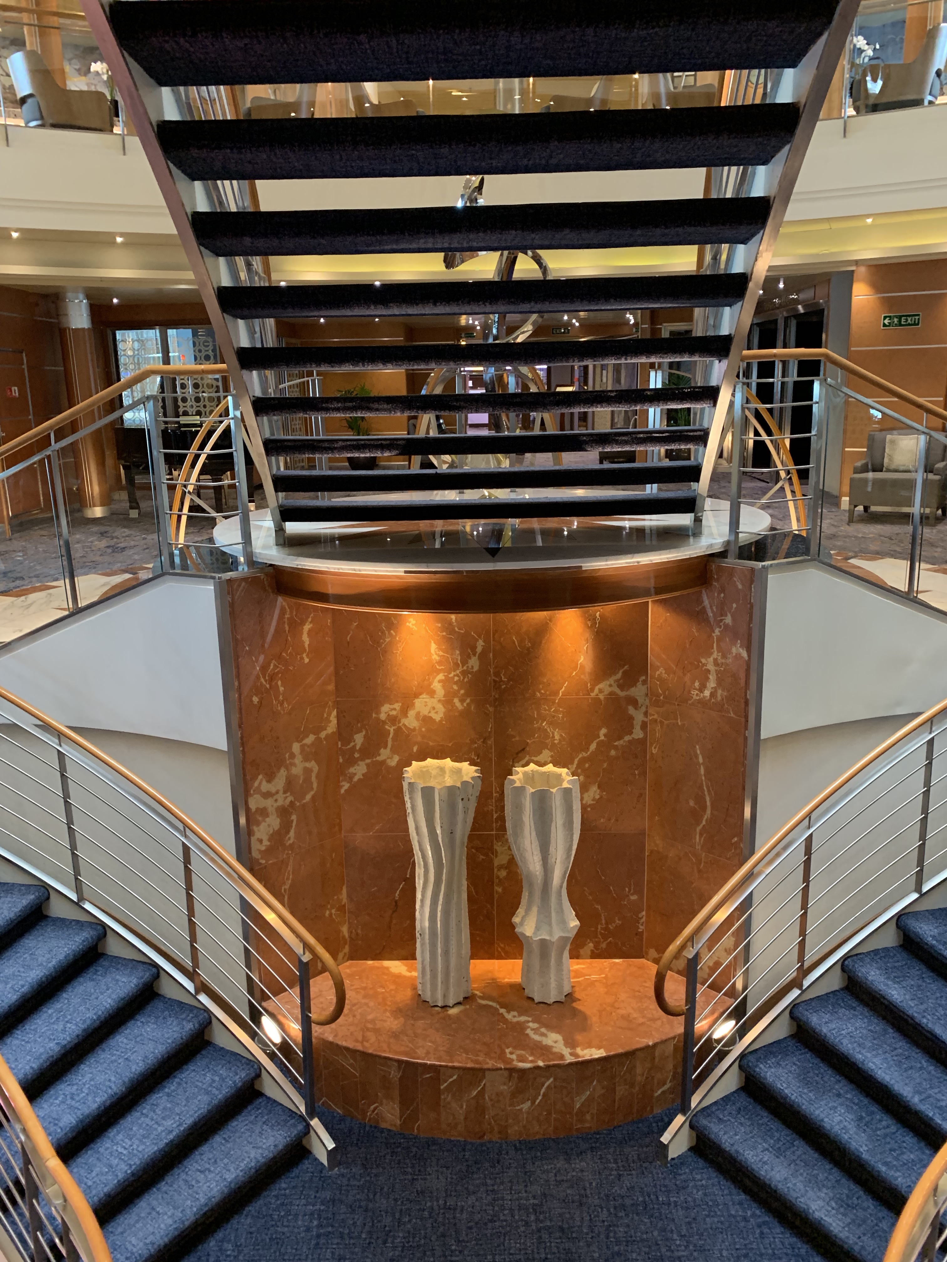 Regent Cruises Voyager atrium sculptures