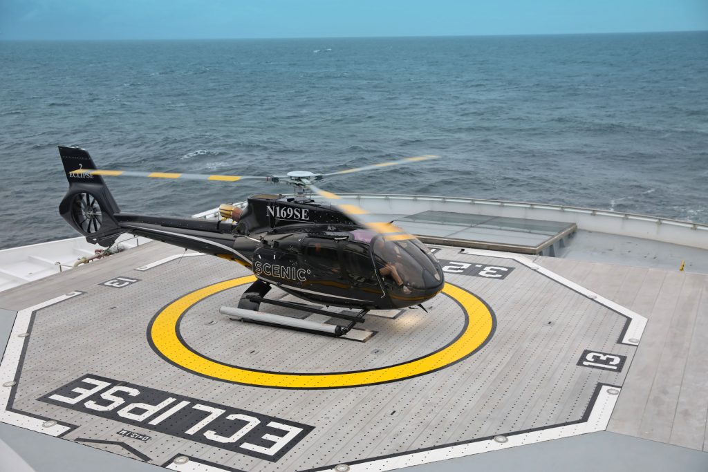 Scenic Eclipse cruise ship helicopter