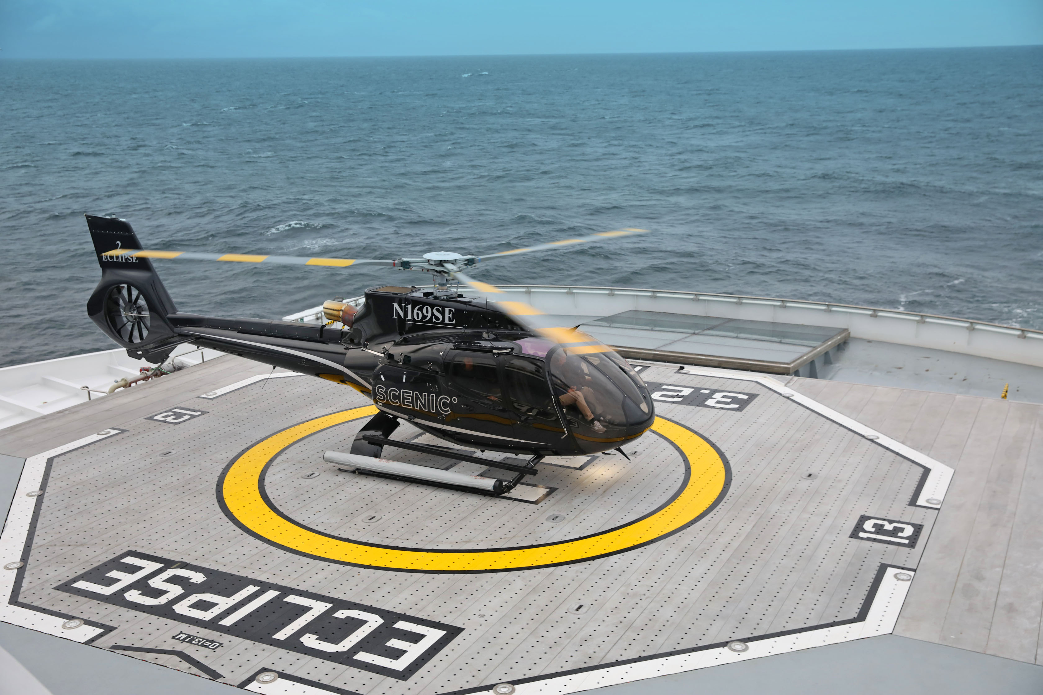 Scenic Eclipse cruise ship helicopter