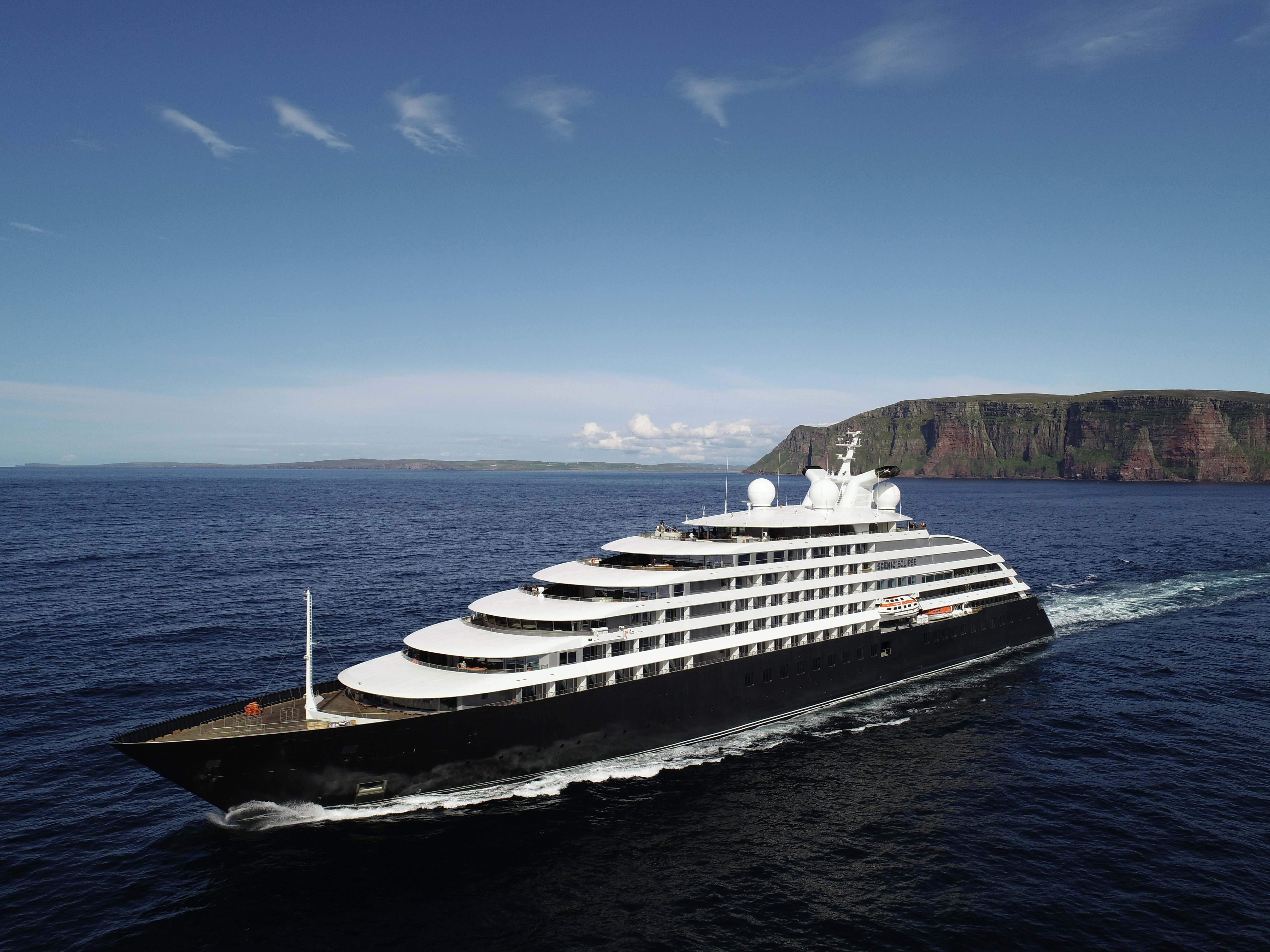 Scenic Eclipse cruise ship cruising sea