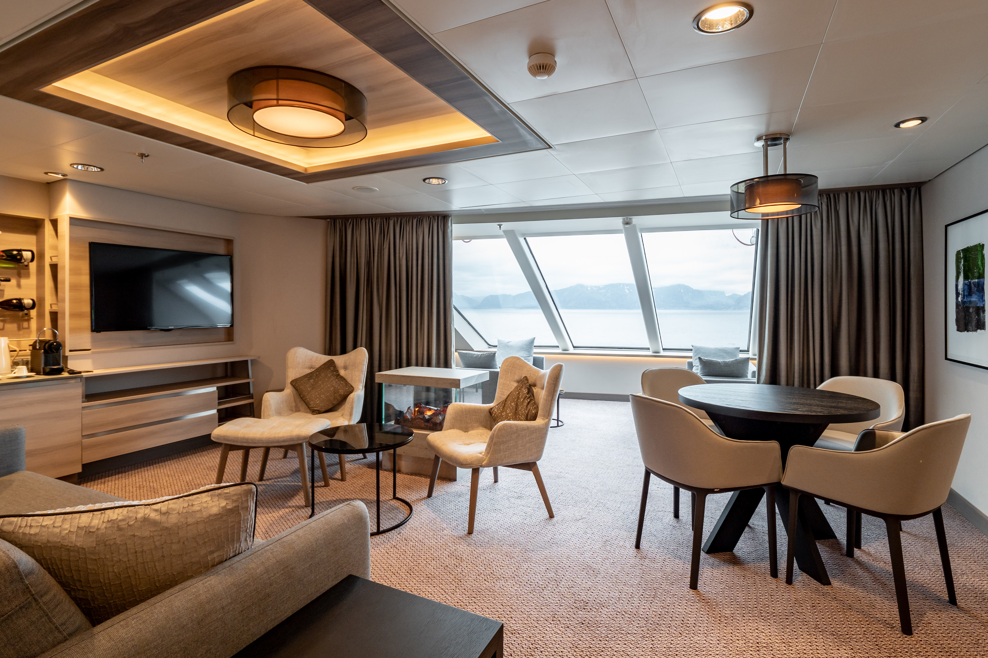 Hurtigruten cruises cruise ship suite sitting room