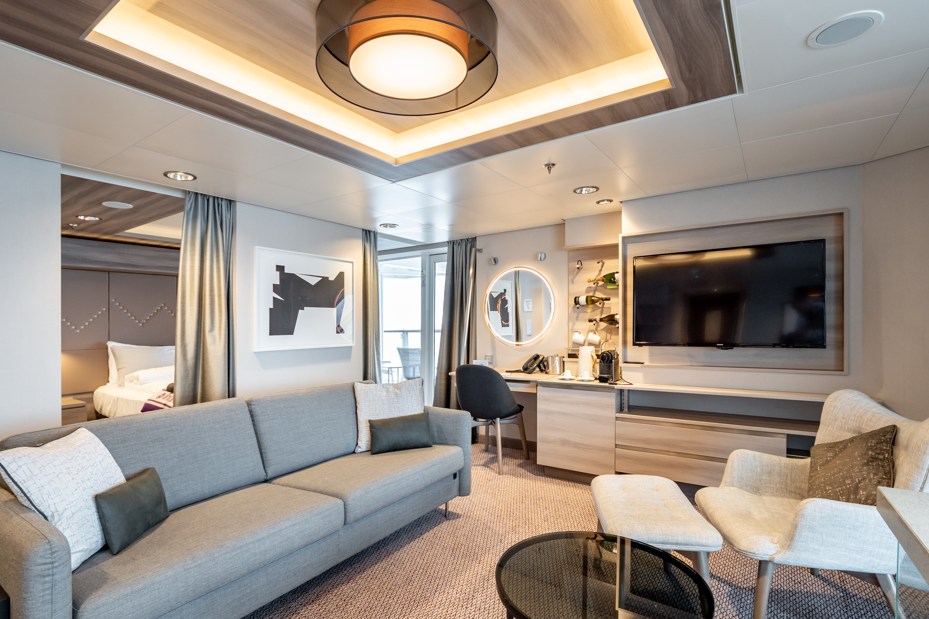 Hurtigruten cruises cruise ship suite sofa
