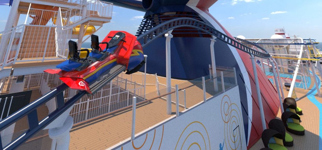 Carnival Mardi Gras Bolt roller coaster