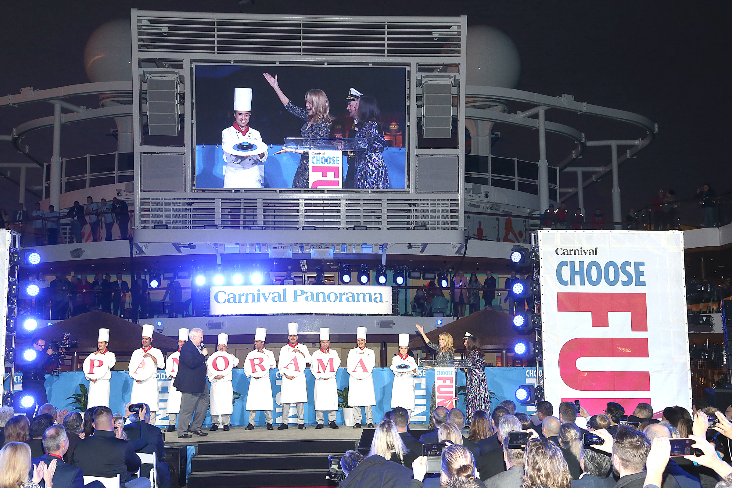 Carnival Cruises Panorama christened by Wheel of Fortune Vanna White