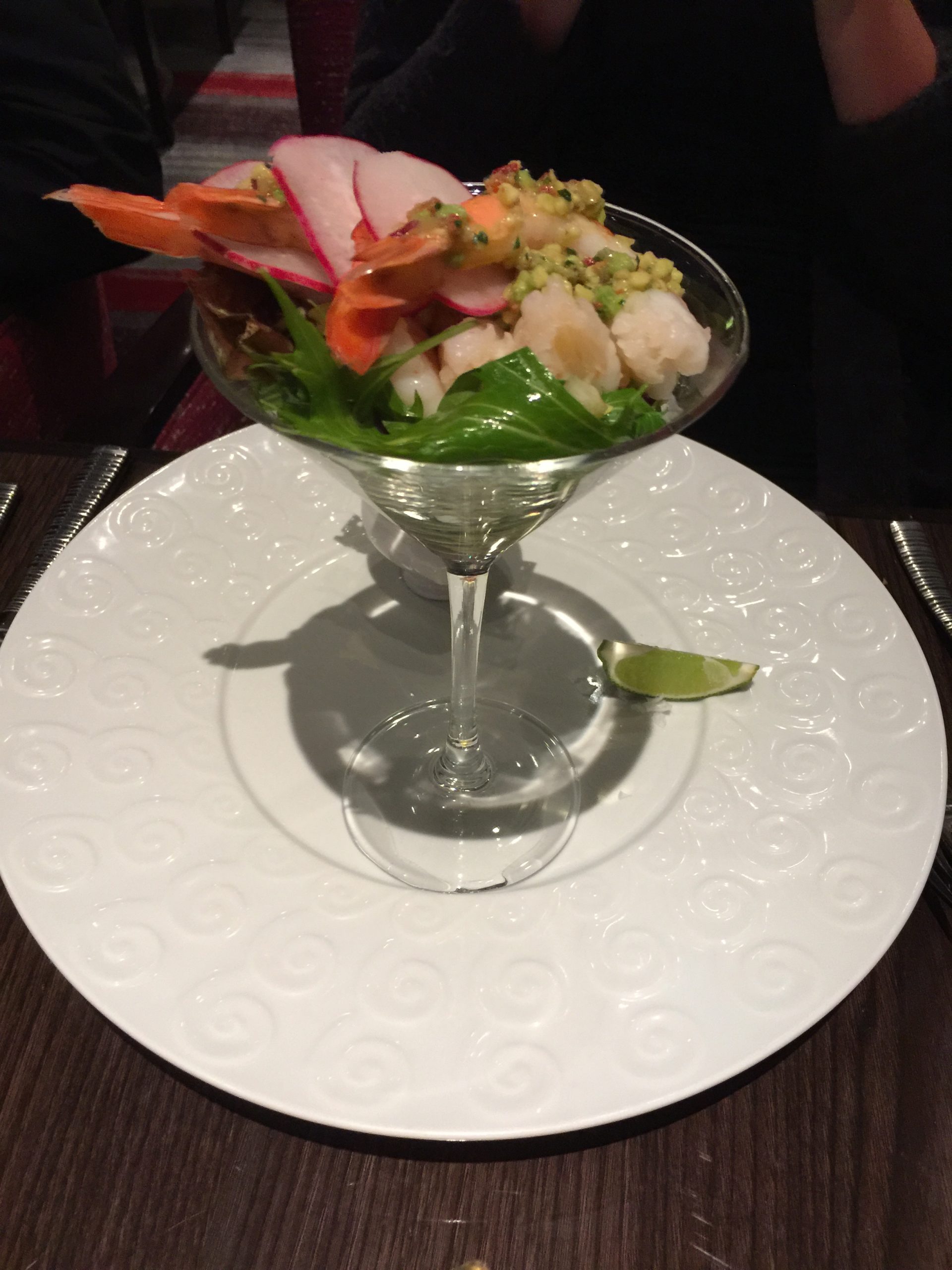 Carnival Cruises Panorama cruise ship Fahrenheit 555 Steakhouse shrimp cocktail