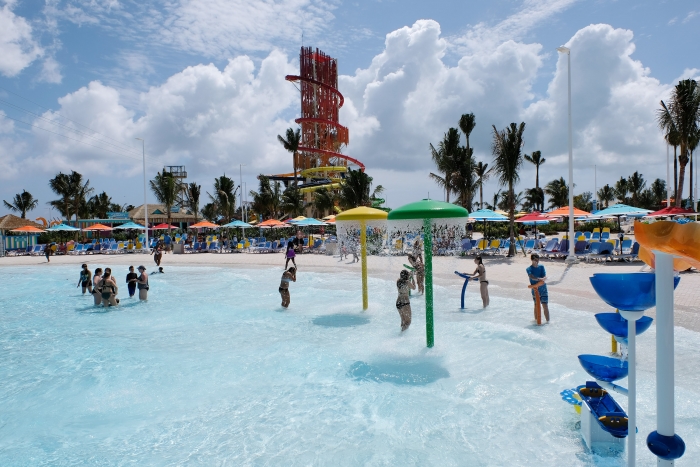 Royal Caribbean Perfect Day Coco Cay beach sprinklers